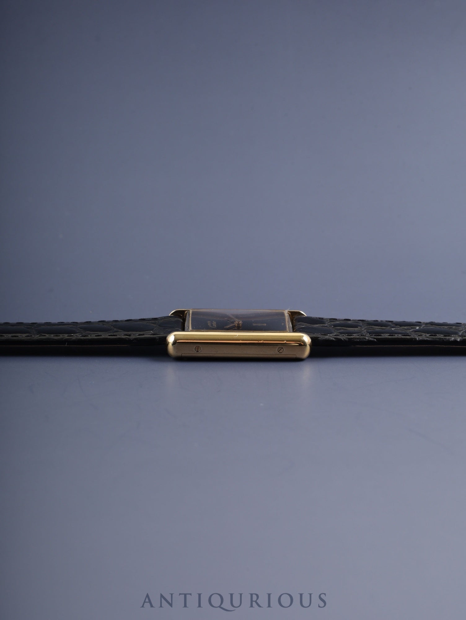 Cartier Must Tank LM Manual Winding Cal. 78-1 SV925 Leather Genuine Buckle (GP) Onyx Dial Box Booklet Warranty (1981) Overhauled