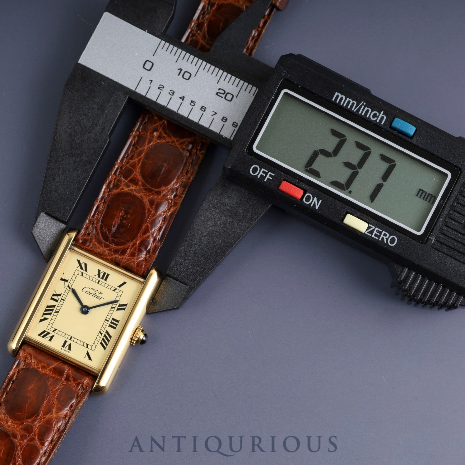 Cartier Must Tank LM 590005 Quartz Cal.90 SV925 Genuine leather strap Genuine buckle (GP) Ivory Roman dial Warranty (1989) Overhauled