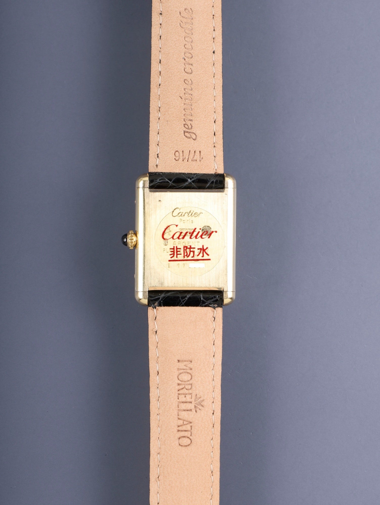 カルティエ マストタンク LM 手巻き Cal.78-1 SV925 革 純正ピンバックル（GP） ブラックローマン文字盤（SWISS MADE表記）カルティエブティックにてコンプリートサービス（フルメンテナンス）済み