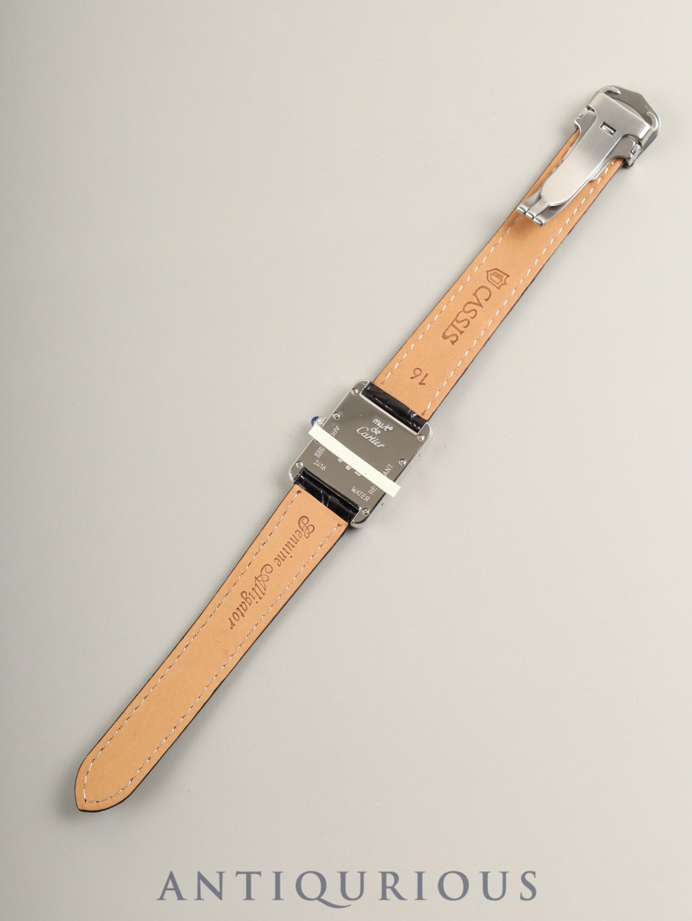 カルティエ マストタンク MM W1016130 / 2416 クォーツ Cal.057 SV925 革 純正Dバックル（SS）ピンクローマン文字盤 （SWISS MADE表記 / クリスマス限定） 箱 冊子 保証書 オーバーホール済み