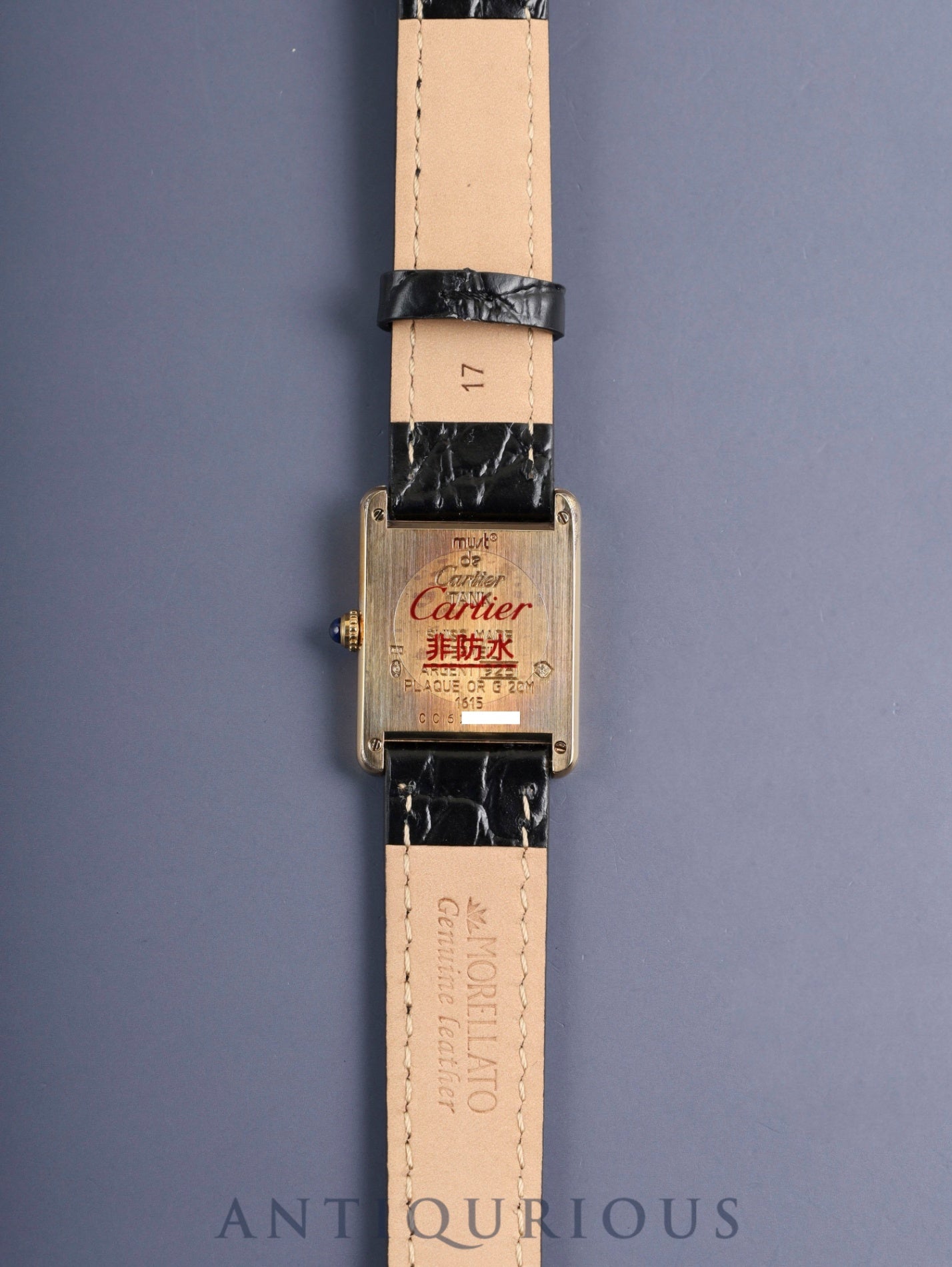 カルティエ マストタンク LM W1002754 / 1615 クォーツ SV925 革 純正ピンバックル（GP） アイボリーローマン文字盤（SWISS MADE表記）カルティエブティックにてコンプリートサービス（フルメンテナンス）済み