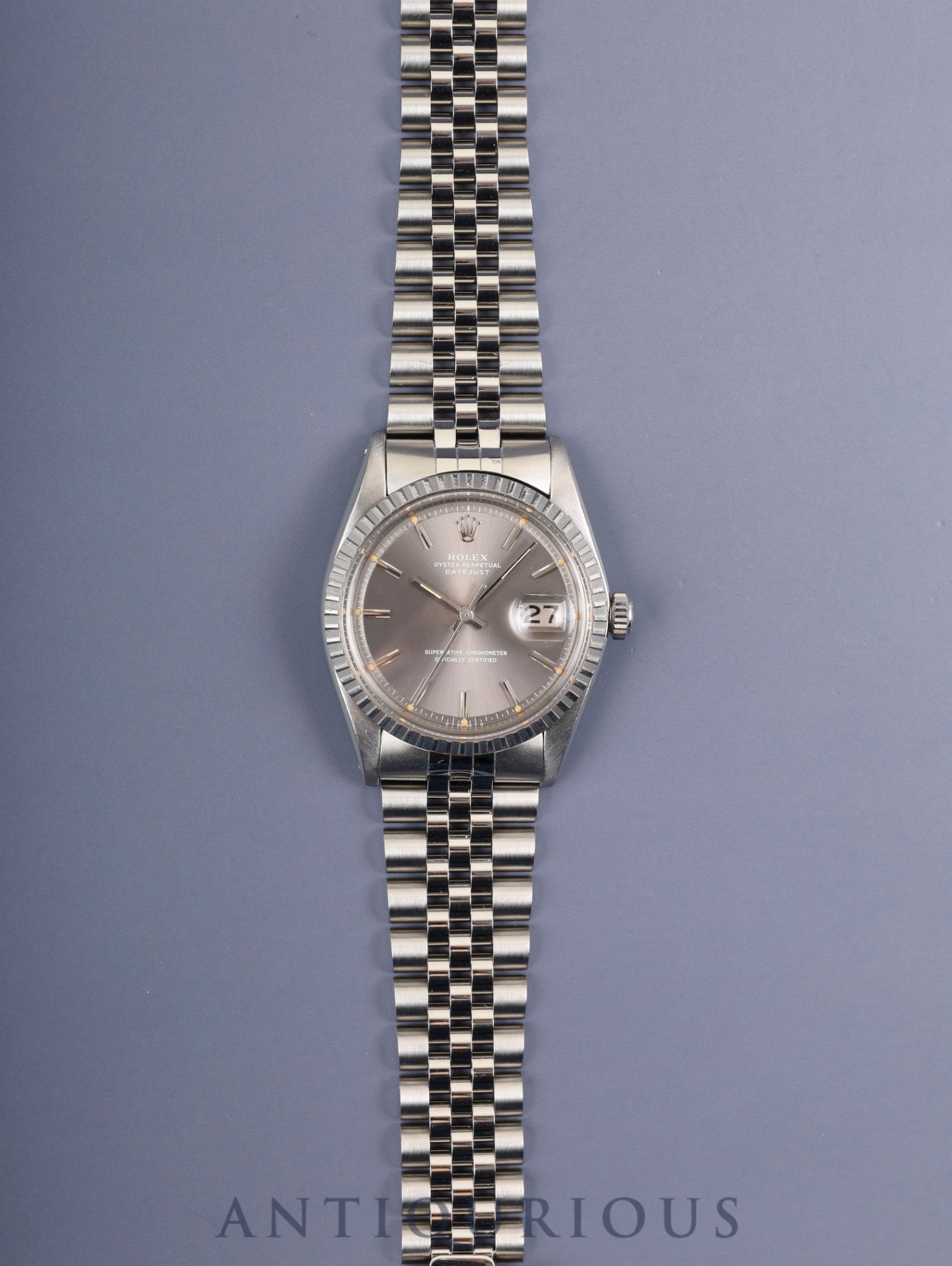 ロレックス デイトジャスト 1603 自動巻き Cal.1570 SS/SS SS グレー文字盤 3番（1972年）保証書 冊子 オーバーホール済み