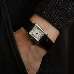 Cartier Must Tank LM 690006, Quartz, Caliber 90, SV925, Leather, Genuine D-buckle (SS), White Roman Dial, Circa 1982-Circa 1995, Overhauled