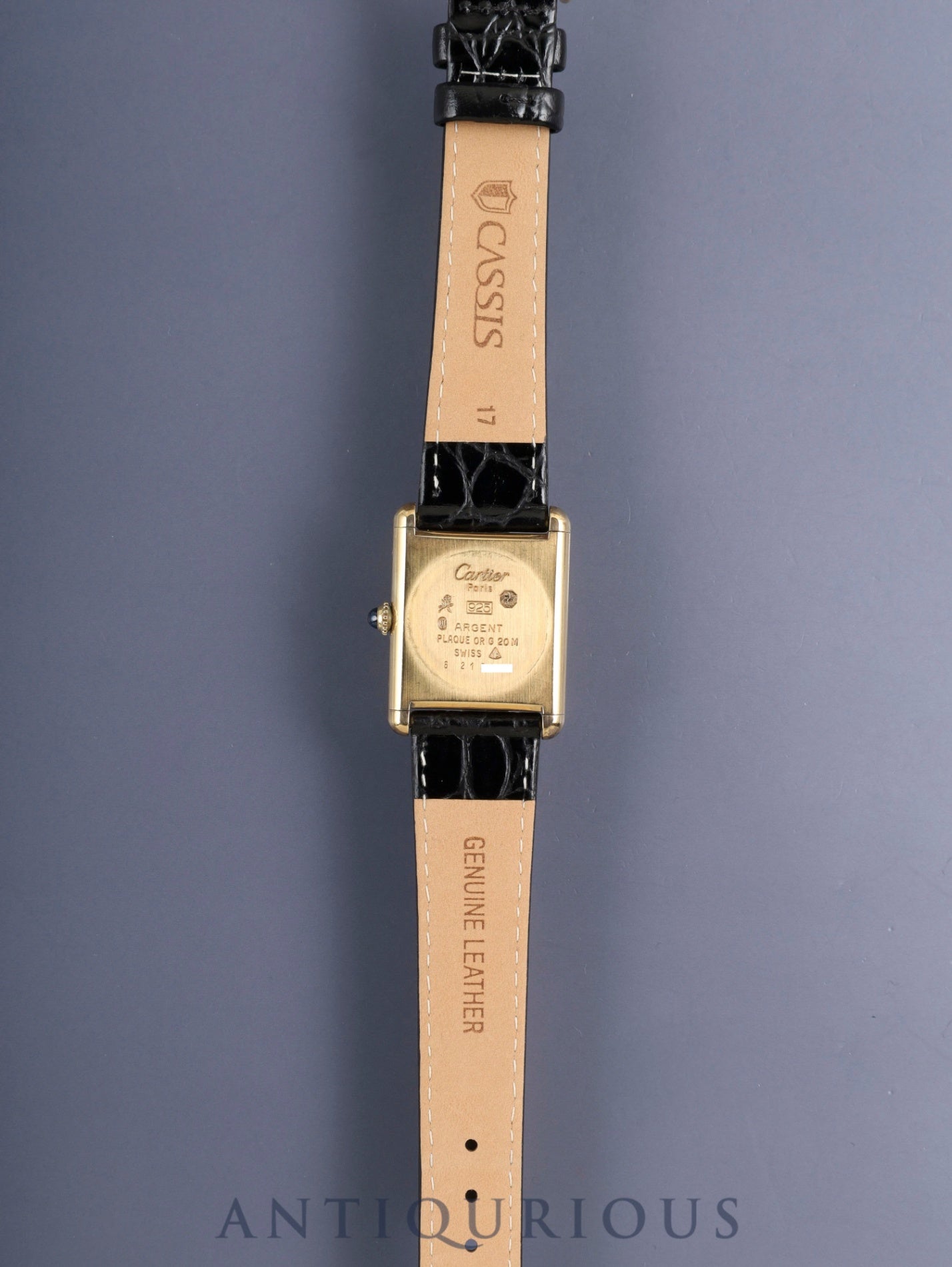 カルティエ マストタンク LM 手巻き Cal.78-1 SV925 革 純正ピンバックル（GP）アイボリーローマン文字盤（SWISS表記）オーバーホール済み