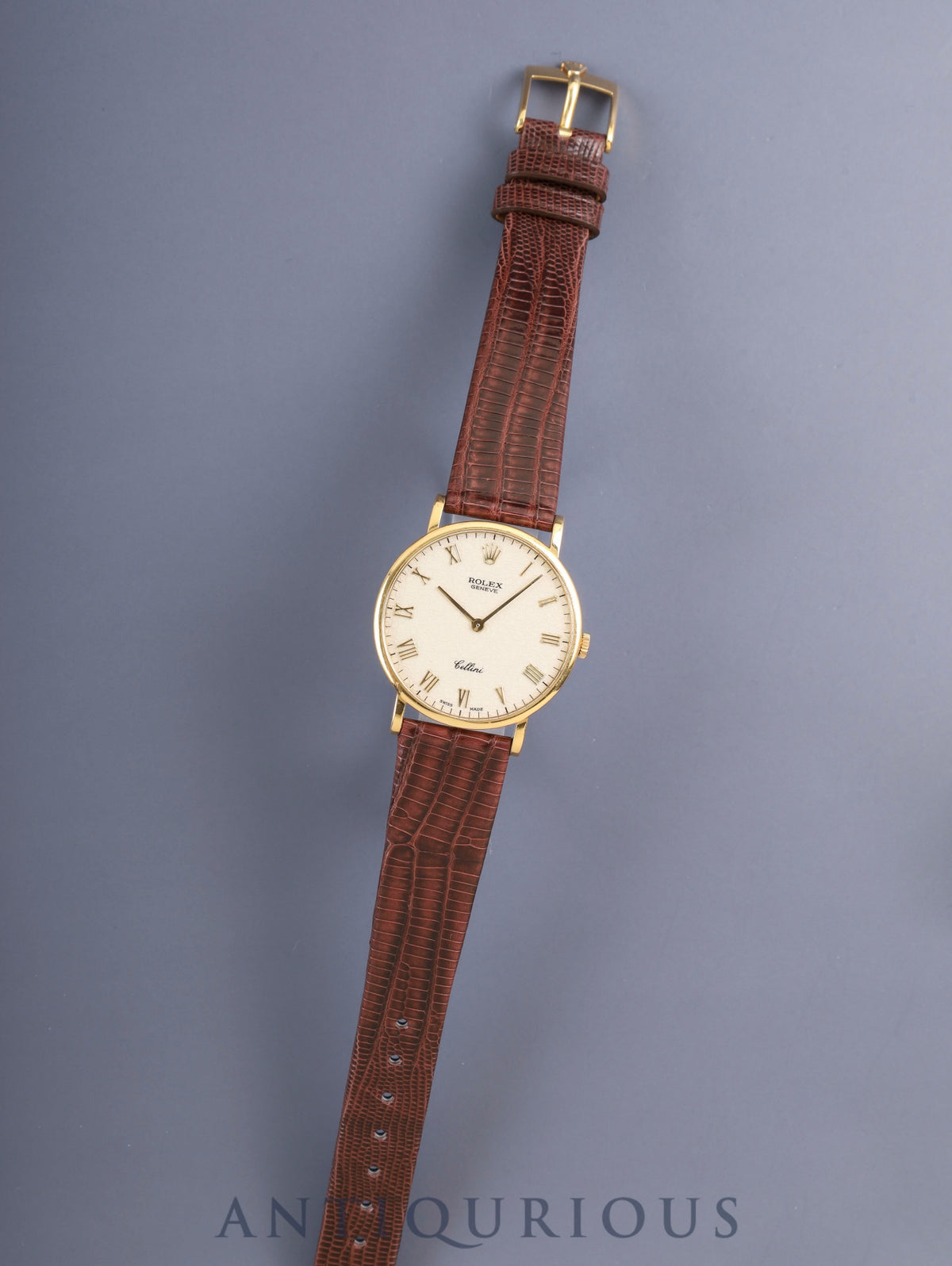 Rolex Cellini 5109 Manual winding Cal.1602 750YG Leather strap, genuine pin buckle (750YG), engraved computer dial, 32mm, W serial (1994-1995), overhauled