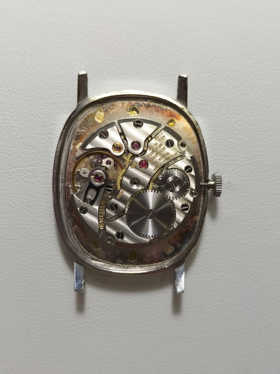 IWC オールドインター 2586 手巻き Cal.- SS SS シルバーリネン文字盤（SWISS表記）箱 タグ オーバーホール済み