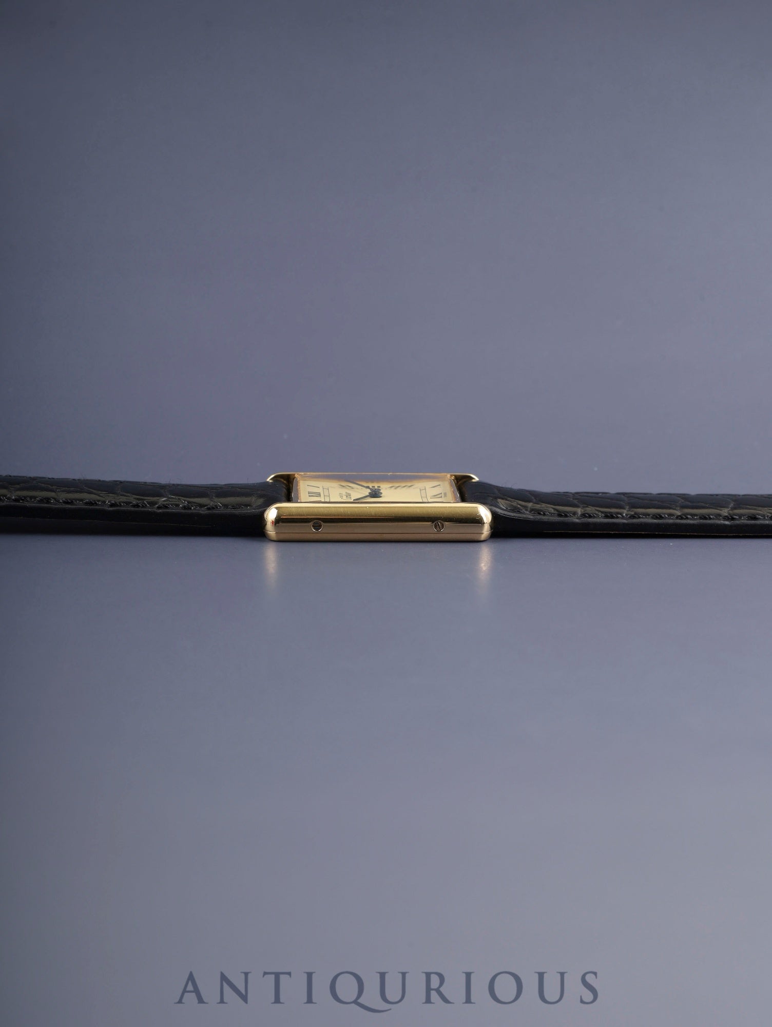 カルティエ マストタンク LM 590005 クォーツ Cal.90 SV925 革 純正ピンバックル（GP）アイボリーローマン文字盤（SWISS表記） 箱 冊子 保証書（無記載）オーバーホール済み