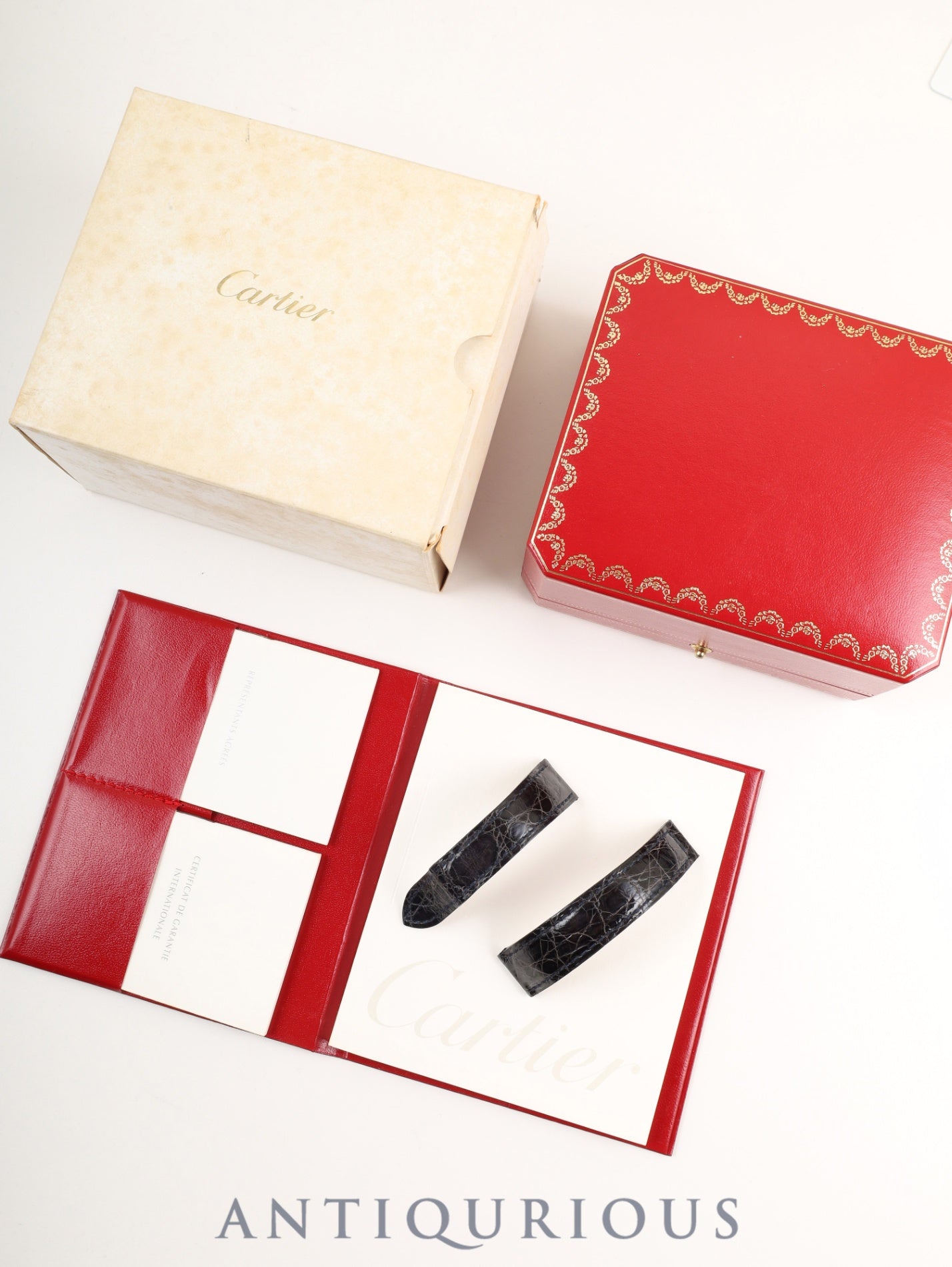 Cartier Must Tank MM W1013854 / 2415 Quartz SV925 Leather Genuine D-buckle (GP) Arabic CC Dial Box Booklet Warranty (2000) Overhauled