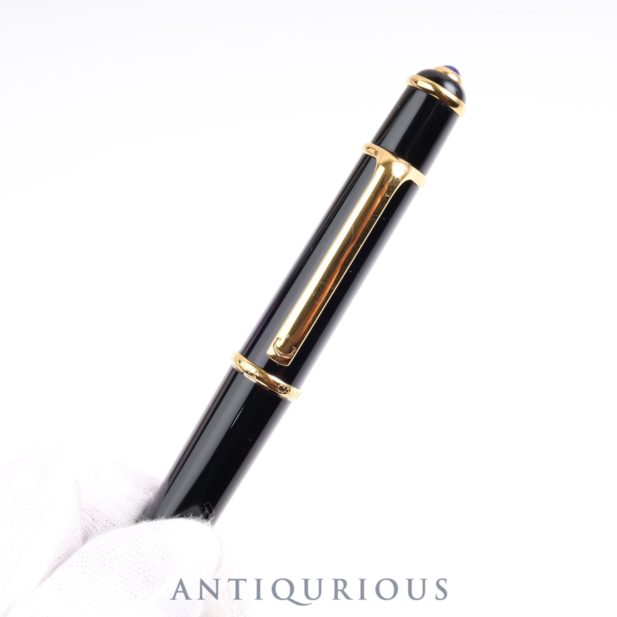 Cartier Diabolo Ballpoint Pen Twist Type Black x Gold GP Twist Type Box Warranty Card (2004)