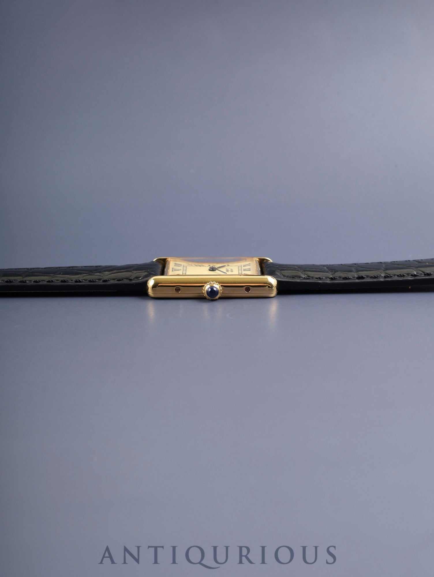 カルティエ マストタンク LM W1002753 / 590005 クォーツ Cal.069 SV925 革 純正ピンバックル（GP）アイボリーローマン文字盤 （SWISS MADE表記）箱 保証書（日付無記載）オーバーホール済み