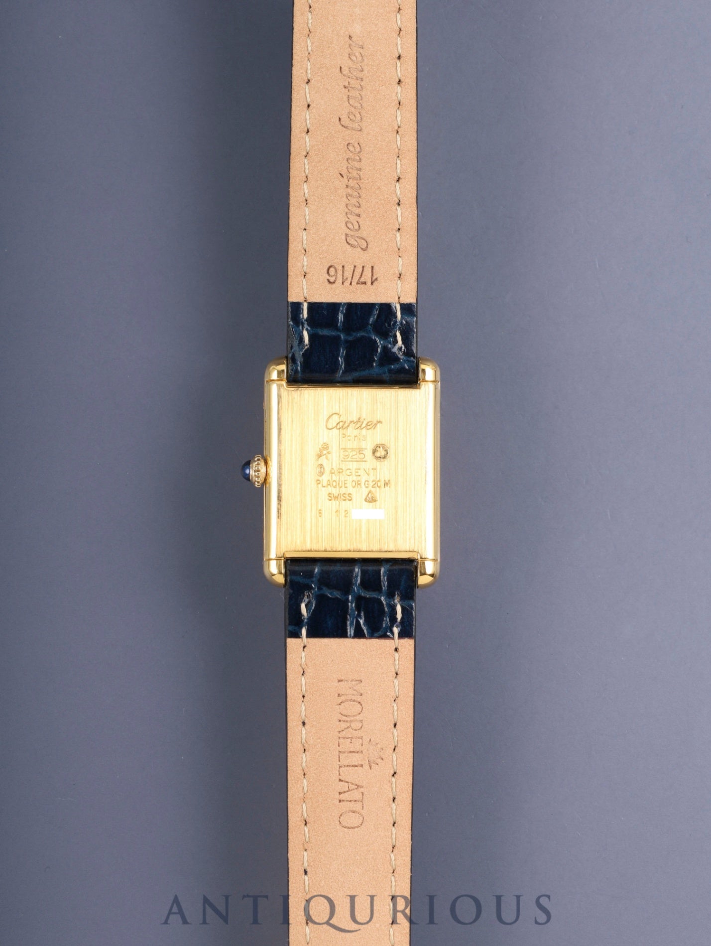 カルティエ マストタンク LM 手巻き Cal.78-1 SV925 革 純正ピンバックル（GP）ラピスラズリ文字盤（SWISS表記 ）オーバーホール済み 新品仕上げ済み