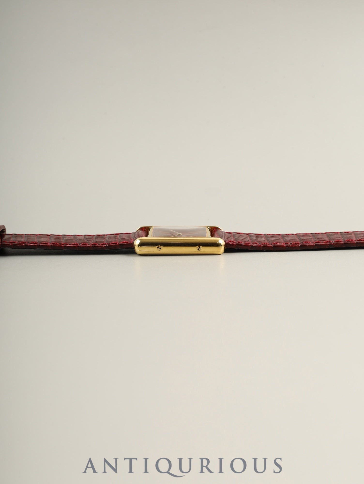 Cartier Must Tank SM 3 66001 Quartz Cal.66 SV925 Leather Original Pin Buckle (GP) Garnet Dial / Bordeaux Dial (SWISS marking) Overhauled, Polished