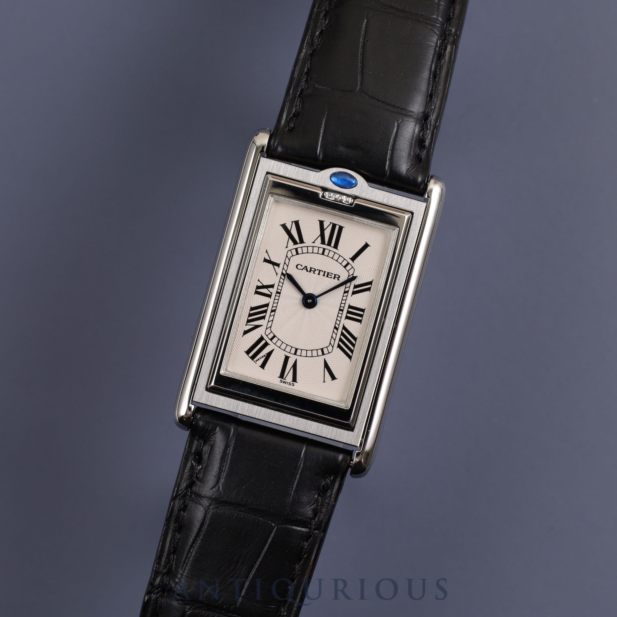 Cartier Tank Basculante LM W1011358 / 2390 Manual winding Cal.060 SS Leather Genuine buckle (SS) White guilloche dial Box