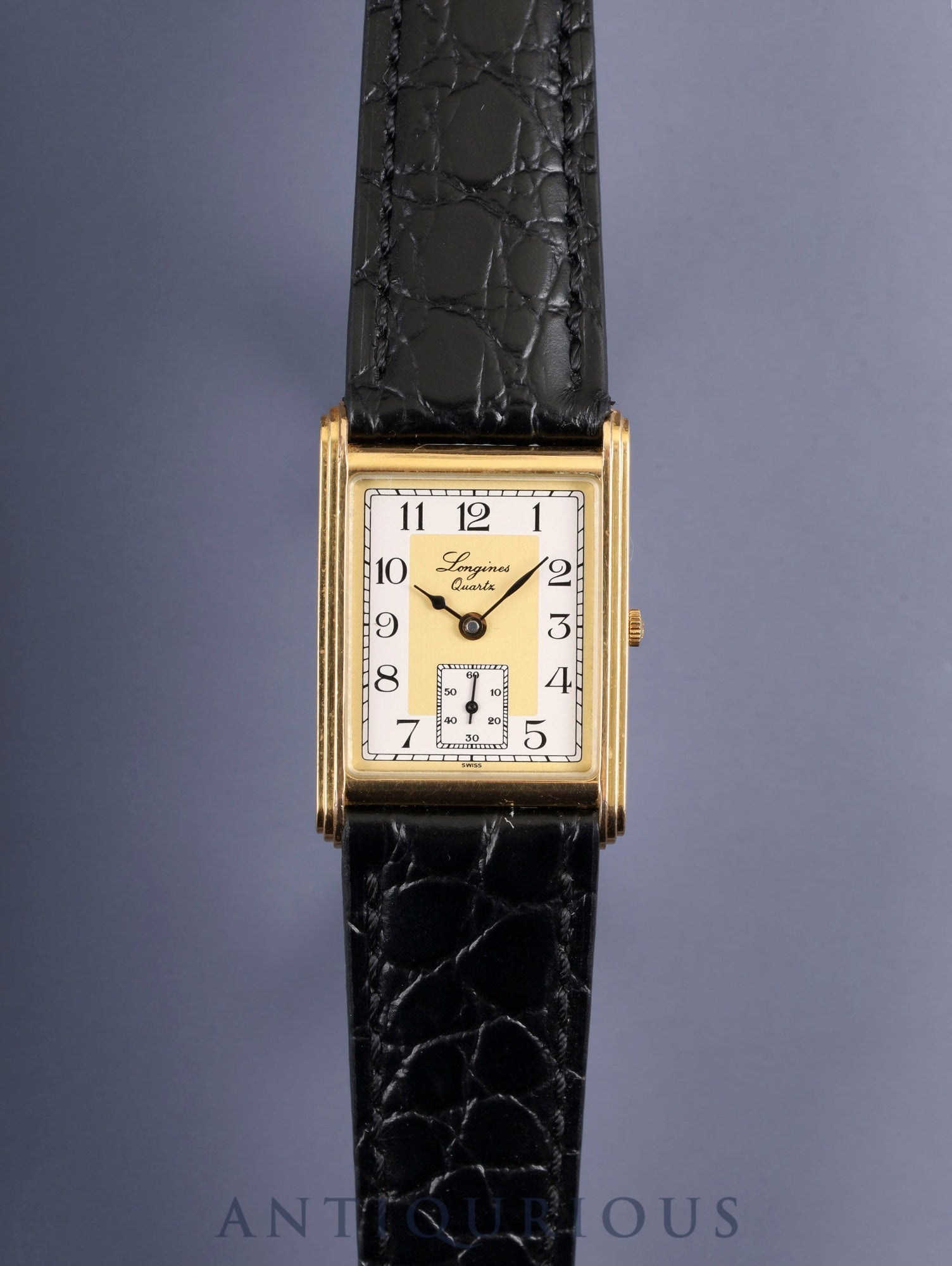 ロンジン 150周年記念モデル 5150 976 クォーツ Cal.L976.2 SS/GP 革 社外尾錠（GP）ホワイト×ゴールド文字盤 オーバーホール済み