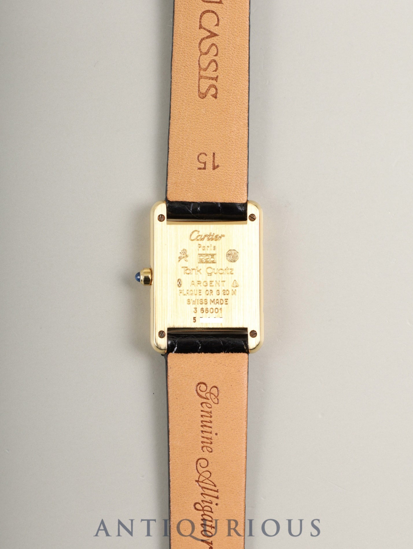 カルティエ マストタンク SM 3 66001 クォーツ Cal.057 SV925 革 純正ピンバックル（GP） クロワゾネ文字盤 （SWISS表記）オーバーホール済み 新品仕上げ済み