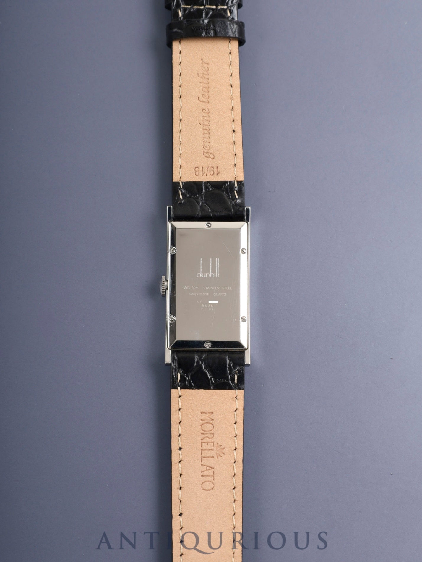 ダンヒル ウェイファー 8036 クォーツ Cal.ETA E03.001 SS 革 純正尾錠（SS） ホワイト文字盤  箱 説明書 保証書（無記載）純正ベルト オーバーホール済み