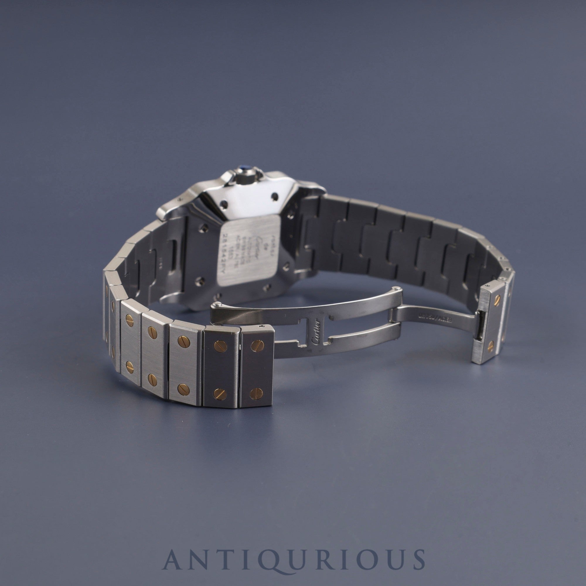 Cartier Santos Galbee LM 81036283 / 1553 Automatic, Stainless Steel/Yellow Gold, White Roman Dial, Fully Serviced at a Cartier Boutique