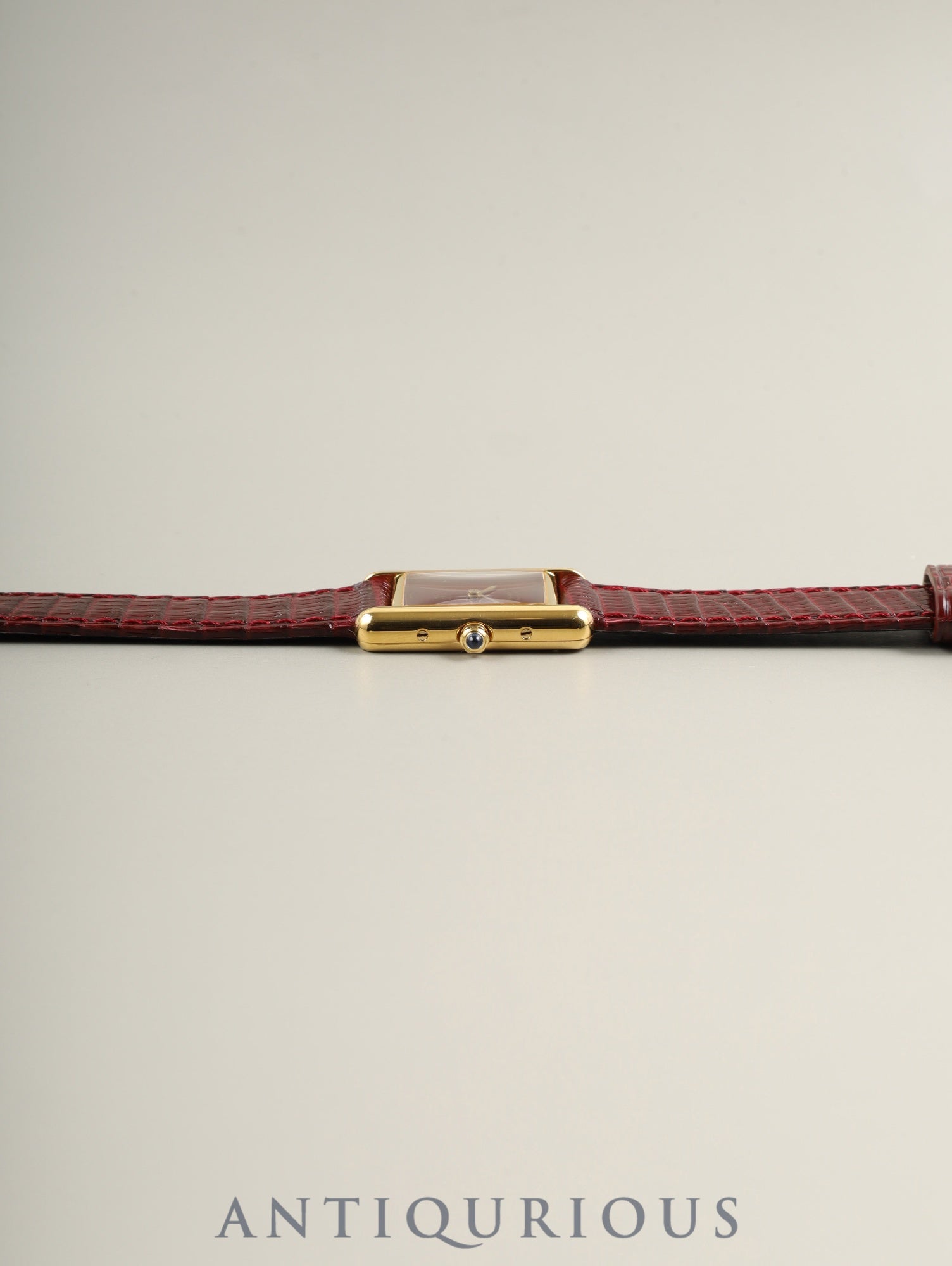 Cartier Must Tank SM 3 66001 Quartz Cal.66 SV925 Leather Original Pin Buckle (GP) Garnet Dial / Bordeaux Dial (SWISS marking) Overhauled, Polished