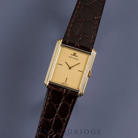 Jaeger-LeCoultre Rectangular 6149.21 Manual winding 750YG Leather Aftermarket buckle (GP) Gold dial Overhauled