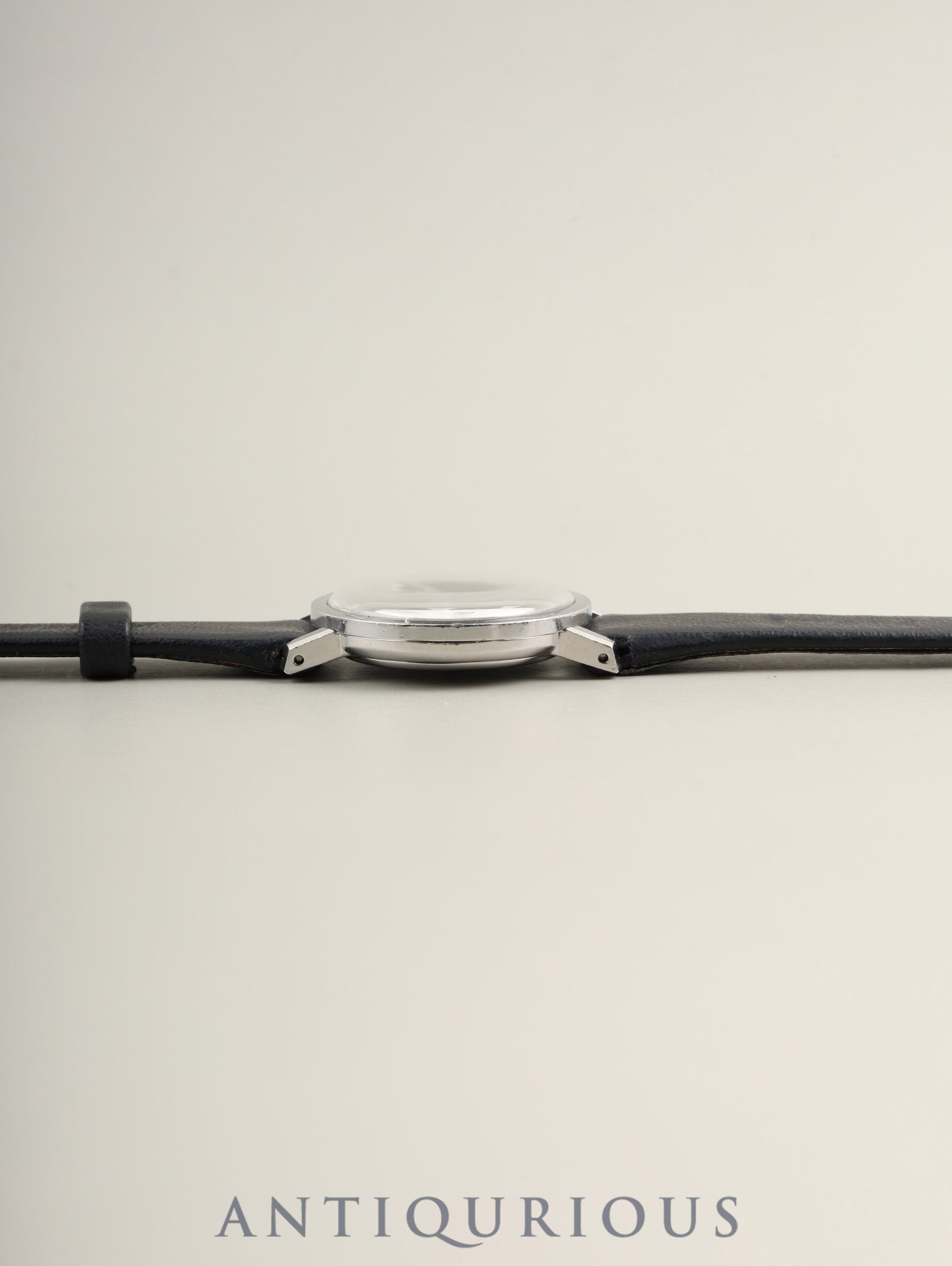 ボーム＆メルシエ ラウンド 1612 手巻き SS 革 社外ピンバックル（SS） ブラック文字盤 オーバーホール済み