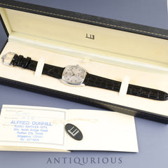 Dunhill Centenary Cushion Case 115 Manual Wind Caliber 7001 Leather Strap with Genuine Stainless Steel Buckle Silver Arabic Dial Box Warranty (1996) Overhauled