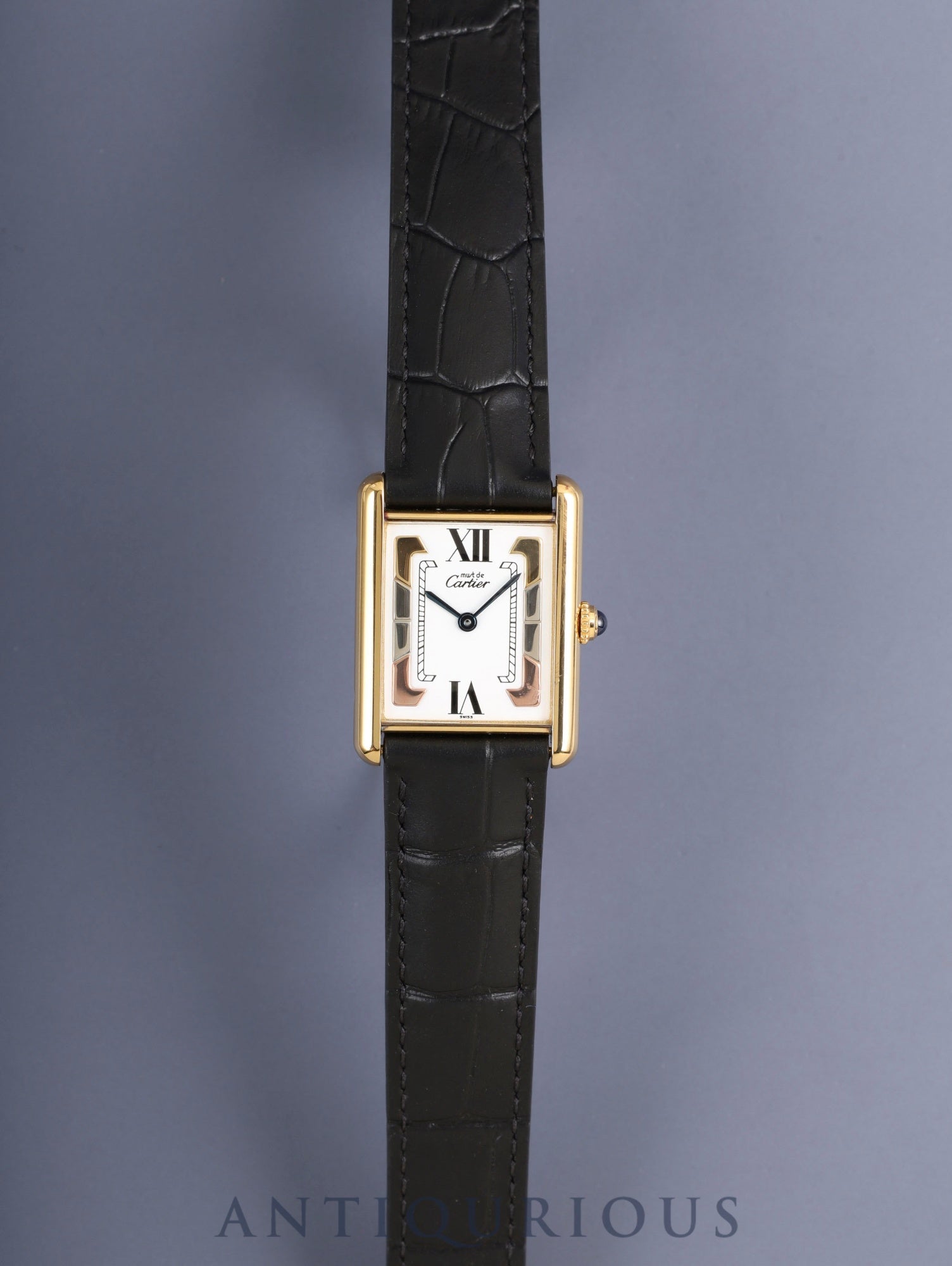 カルティエ マストタンク LM 590005 クォーツ Cal.690 SV925 革 純正D