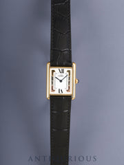 カルティエ マストタンク LM 590005 クォーツ Cal.690 SV925 革 純正Dバックル（GP）サイドトリニティ文字盤（SWISS表記）箱 冊子 保証書（1994年）オーバーホール済み