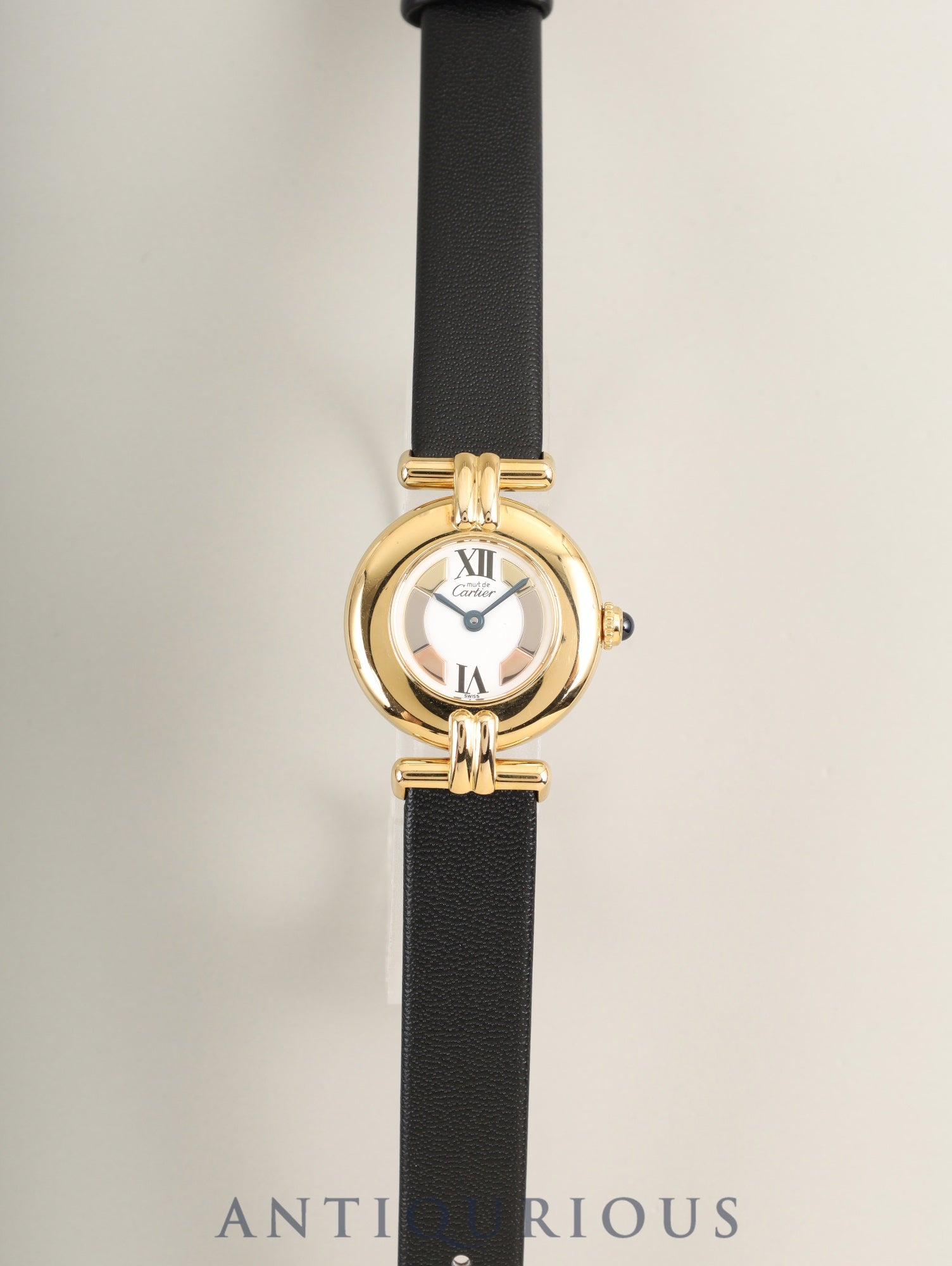 Cartier Must Colisee W1006654 / 1902 Quartz Cal.90.06 SV925 Leather Original pin buckle (GP) Trinity dial (SWISS表記) Box, booklet, warranty (1998) Overhauled