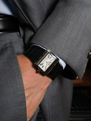 Cartier Tank Divan Mini W6300255 / 2599 Quartz Cal.157, SS, leather strap, original pin buckle (SS), silver Roman numeral dial (SWISS MADE marked), warranty (2003 / personal name listed), overhauled.