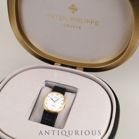 PATEK・PHILIPPE パテック・フィリップ GOLDEN ELLIPSE ゴールデンエリプス 3948J 手巻き Cal.215 750 革 純正尾錠（750）ホワイトローマン文字盤 箱 タグ