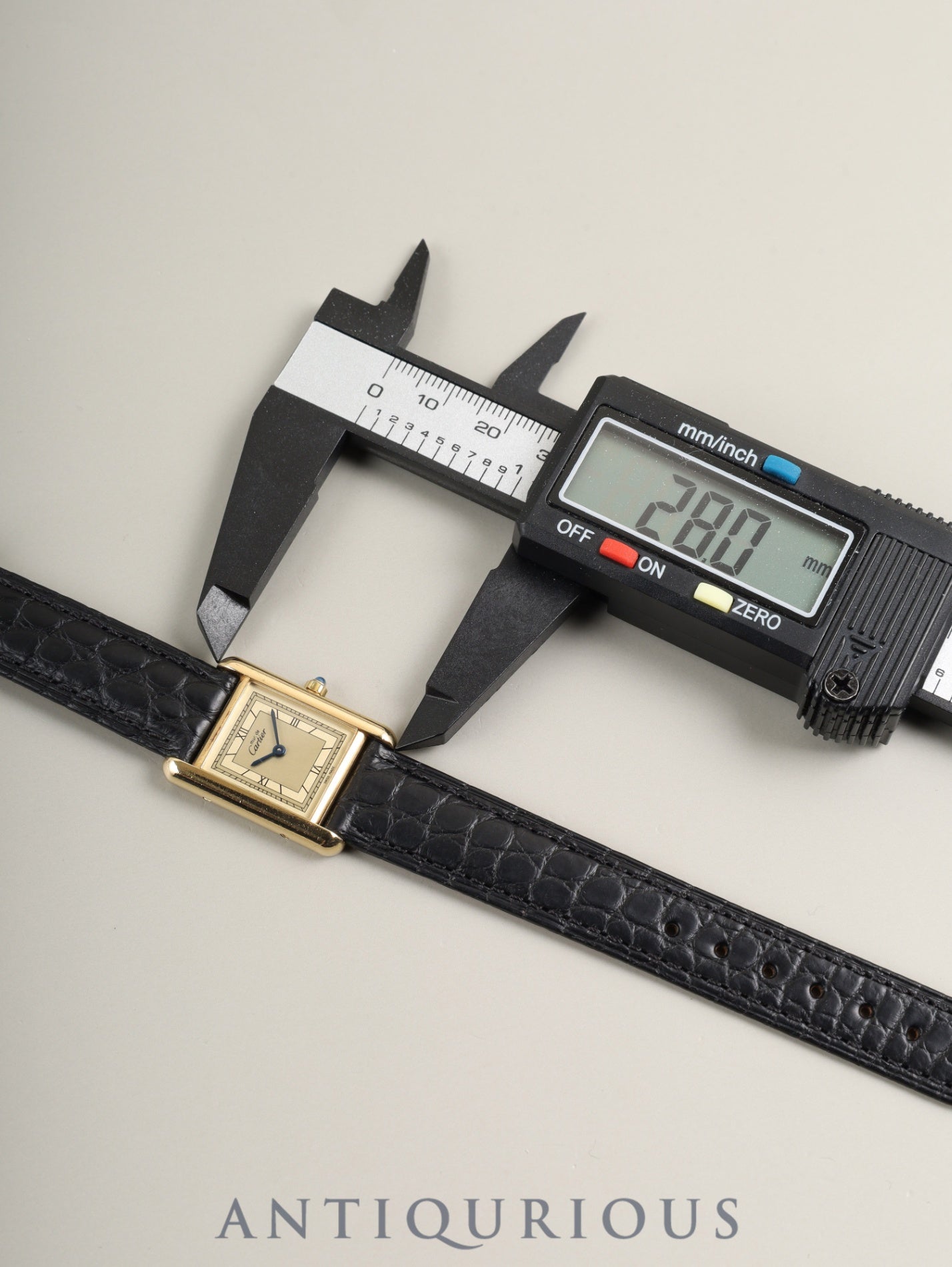 Cartier Must Tank SM 3 66001 Quartz SV925 Leather Genuine Pin Buckle (GP) Champagne Roman Dial (SWISS MADE marking) Complete service done at Cartier boutique
