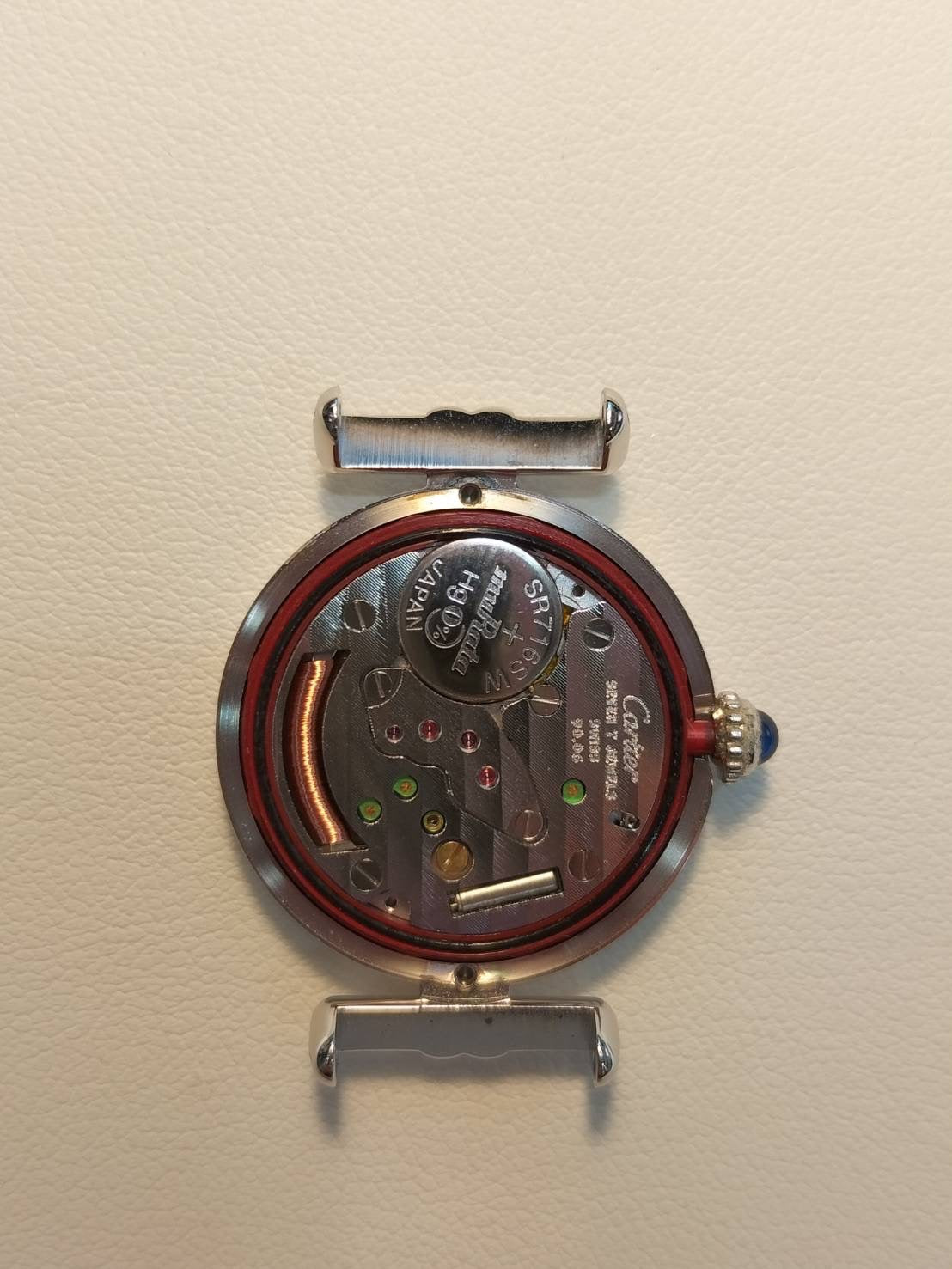 カルティエ マストコリゼ W1001665 / 690002 クォーツ Cal.90.06 SV925 革 純正Dバックル（SS） ホワイトローマン文字盤 箱 冊子 保証書（個人名記載あり）オーバーホール済み