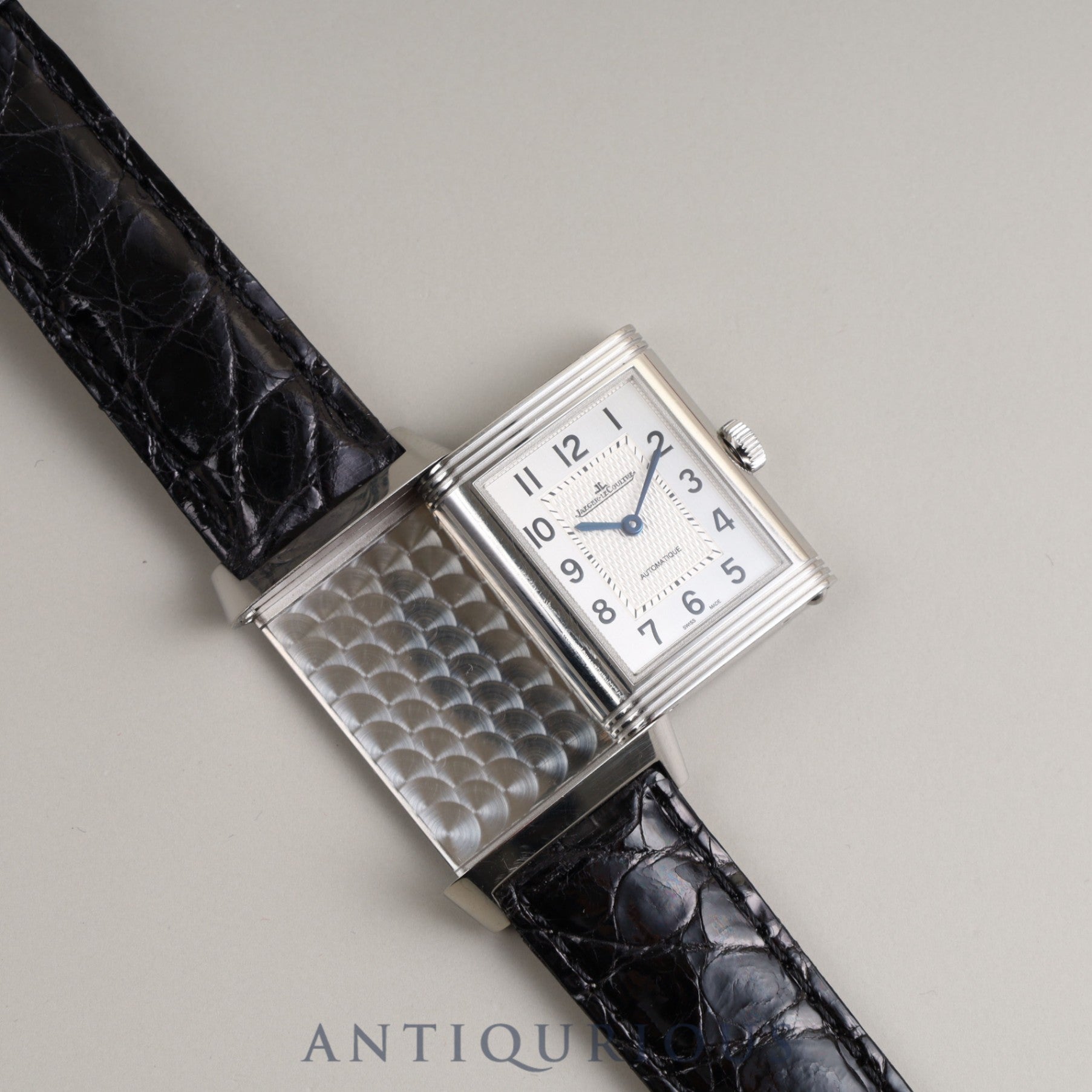 JAEGER LECOULTRE REVERSO CLASSIC MEDIUM Q2538120 (212.8.S5) Automatic Cal.965 SS Leather Genuine Buckle (SS) Silver Dial