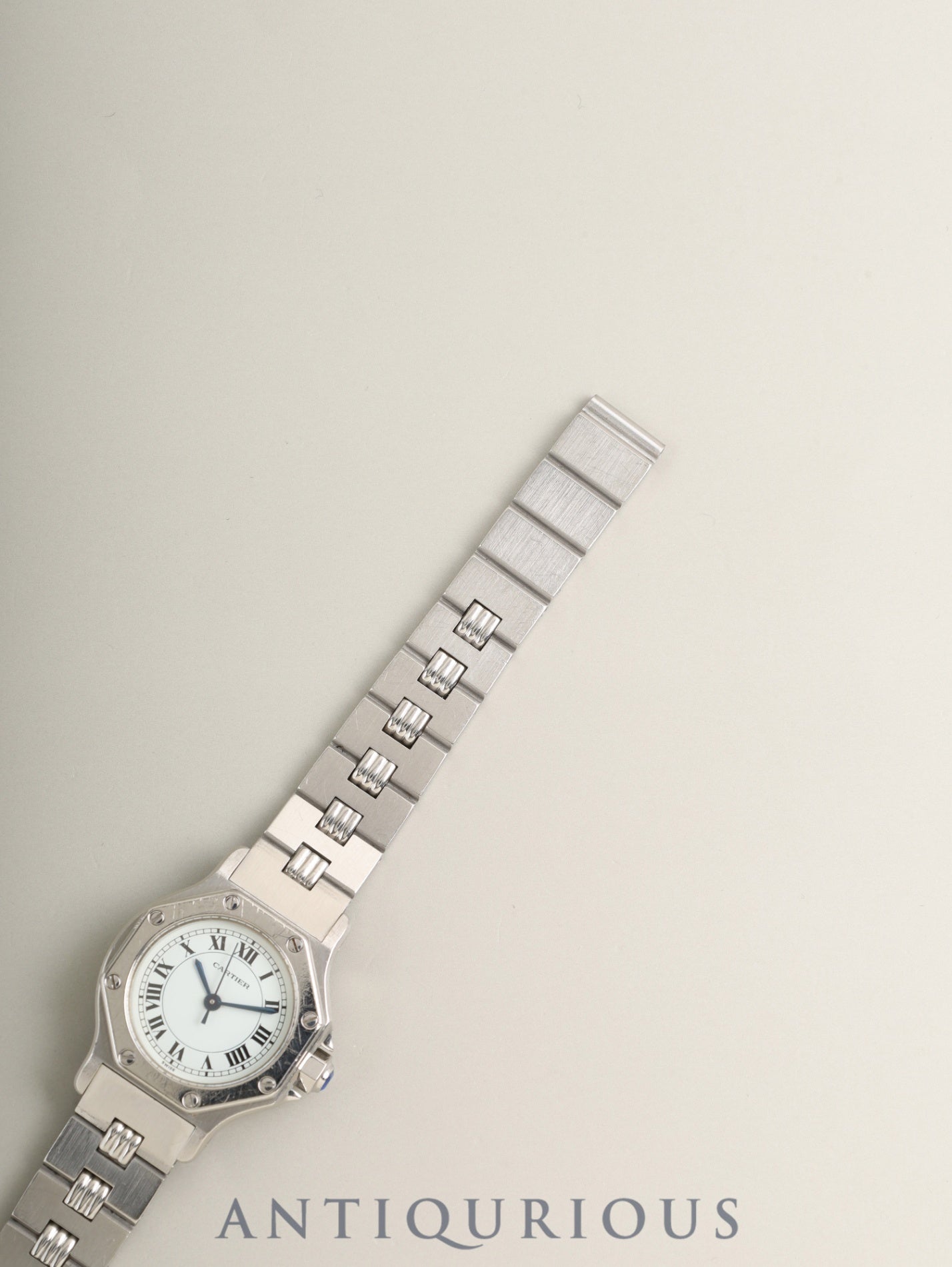 カルティエ サントス オクタゴン SM 0906 自動巻き Cal.2671 SS SS（ゴドロン）ホワイトローマン文字盤 オーバーホール済み