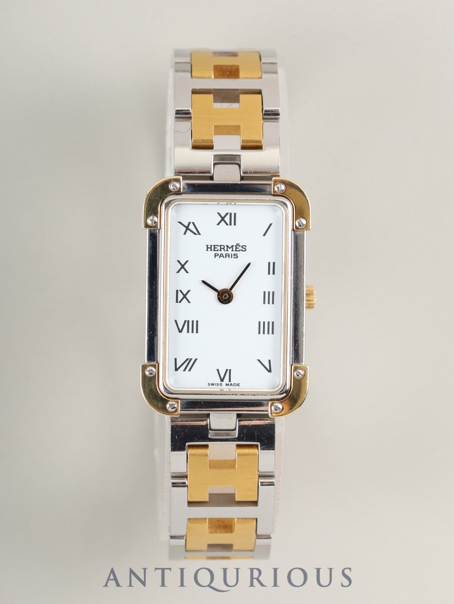 エルメス クロアジュール CR1.240 クォーツ Cal.976.001 SS/GP  SS/GP ホワイト文字盤 オーバーホール済み