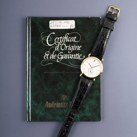 オーデマ・ピゲ ラウンド BA25714 / 002 手巻き Cal.2080 750YG 純正ベルト 純正ピンバックル（750YG）ホワイト文字盤  保証書（日付無し）オーバーホール済み
