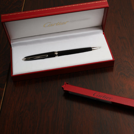 Cartier Ballpoint Pen Godron Resin Twist Box