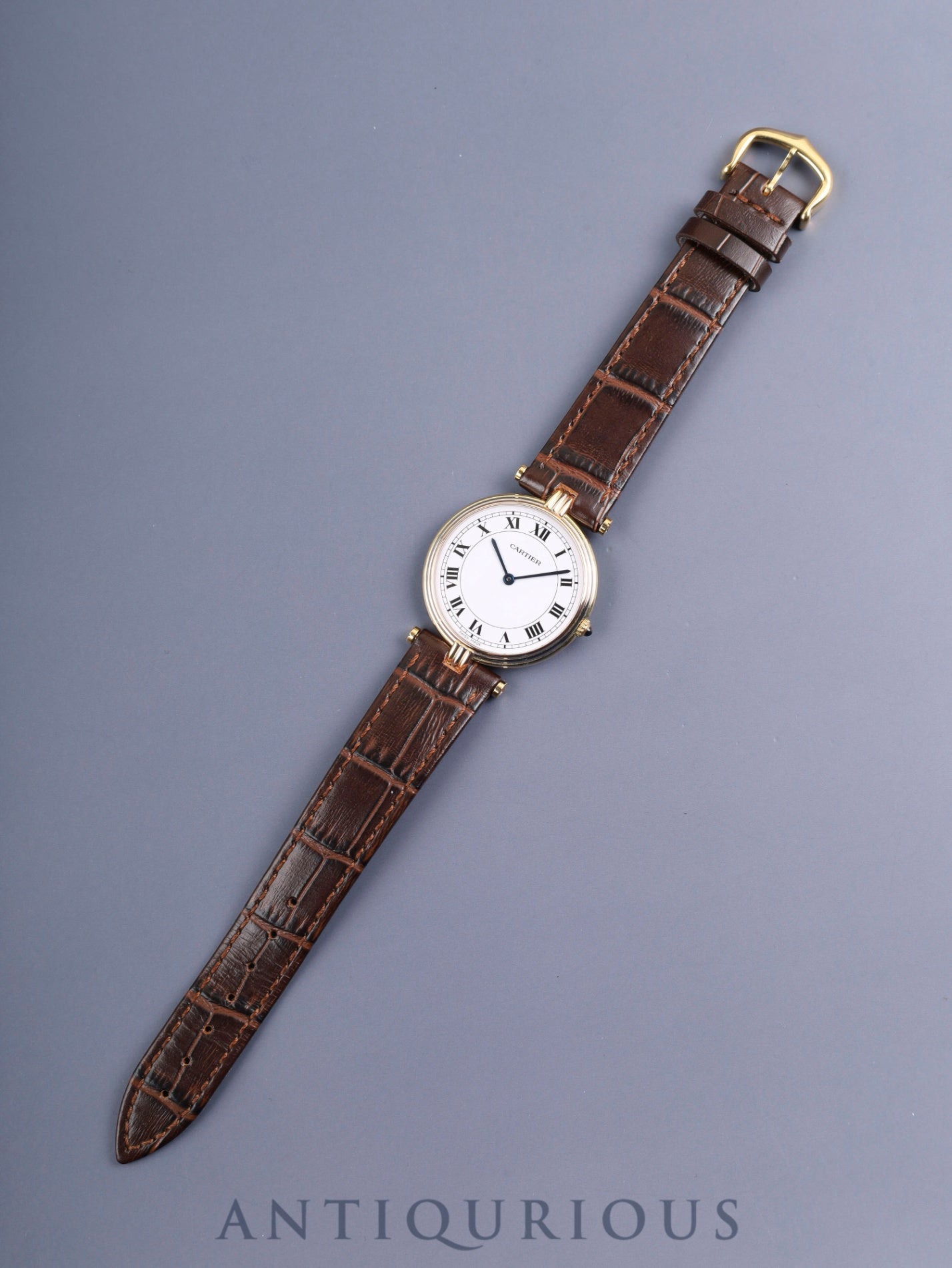 カルティエ ヴァンドーム トリニティ VLC LM 85533553/81003 クォーツ Cal.690 750YG 革 純正ピンバックル（GP） ホワイトローマン文字盤（SWISS MADE表記）  オーバーホール済み