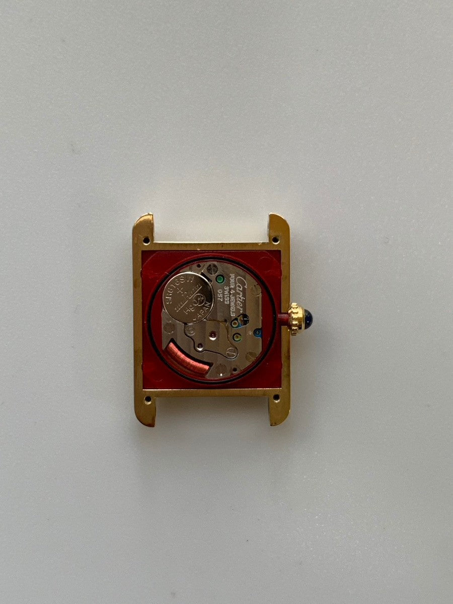 カルティエ マストタンク SM W1003153 /  1613 クォーツ Cal.057  SV925 革  純正尾錠（GP）アイボリーローマン文字盤（SWISS表記）箱 冊子 保証書（1997年）オーバーホール済み