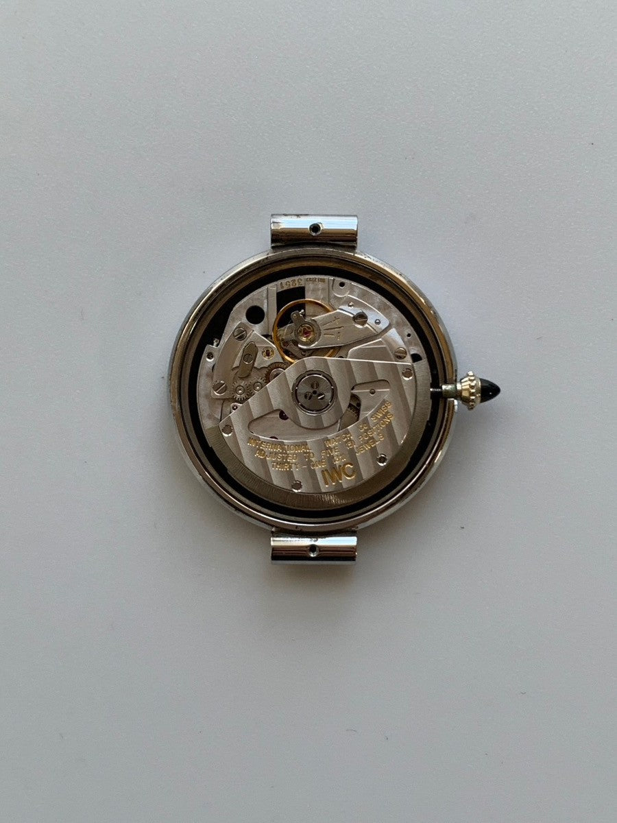 IWC ラウンド 3203 自動巻き Cal.3251 SS 革 純正尾錠（SS）ブラック文字盤 箱 冊子 ケース 保証書（1979年）オーバーホール済み アイダブリュシー