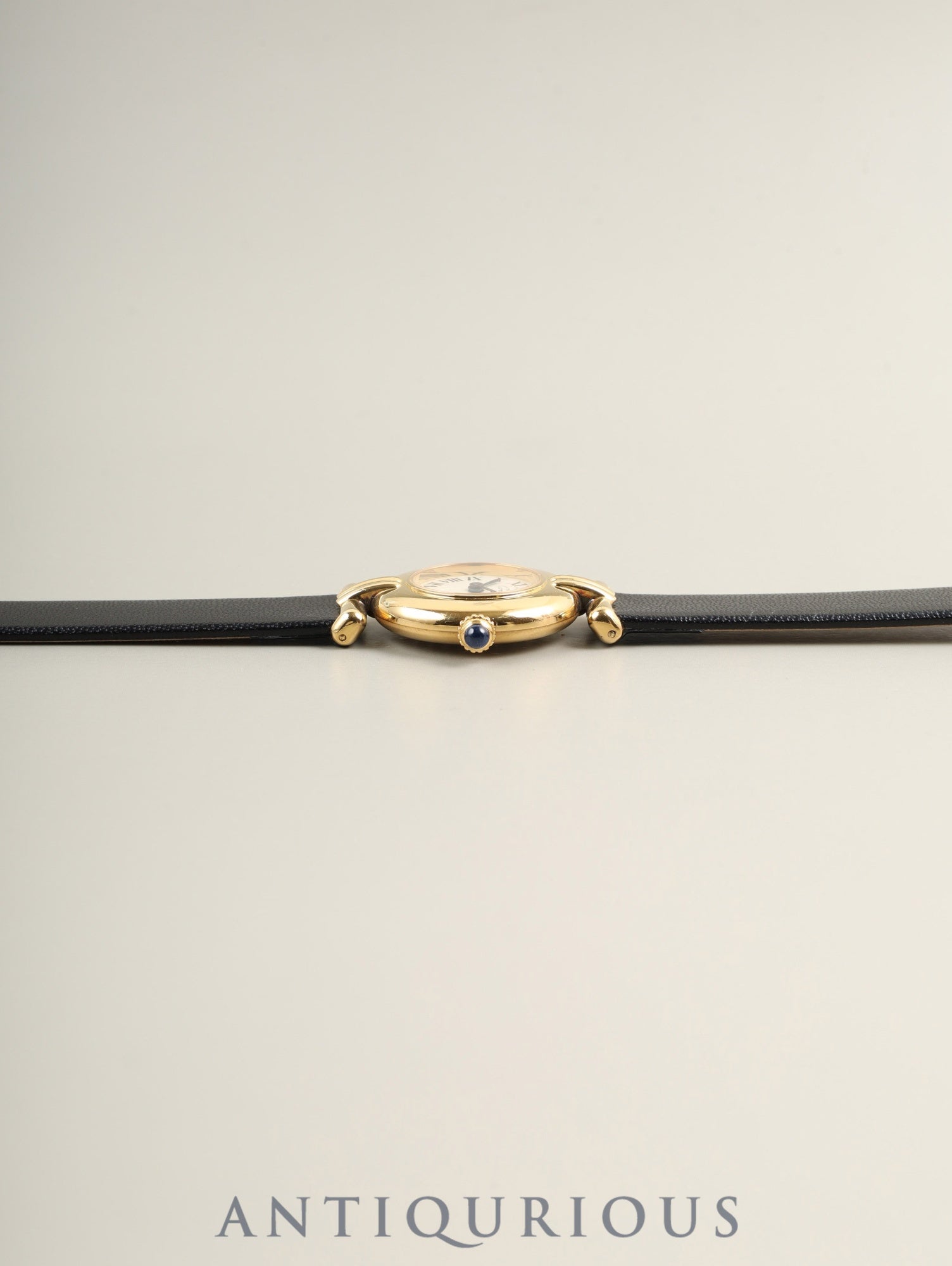 カルティエ マストコリゼ 590002 クォーツ Cal.90 SV925 革 純正ピンバックル（GP） アイボリーローマン文字盤 オーバーホール済み