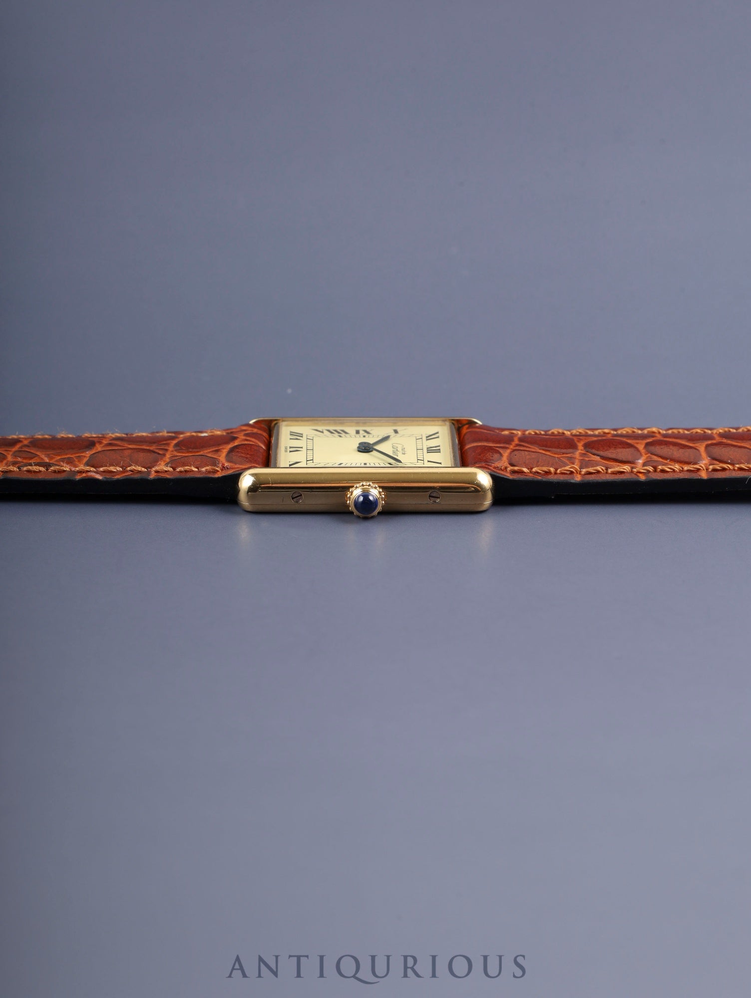 カルティエ マストタンク LM W1002753 / 590005 クォーツ Cal.90 SV925 革 純正尾錠（GP） アイボリーローマン文字盤 箱 オーバーホール