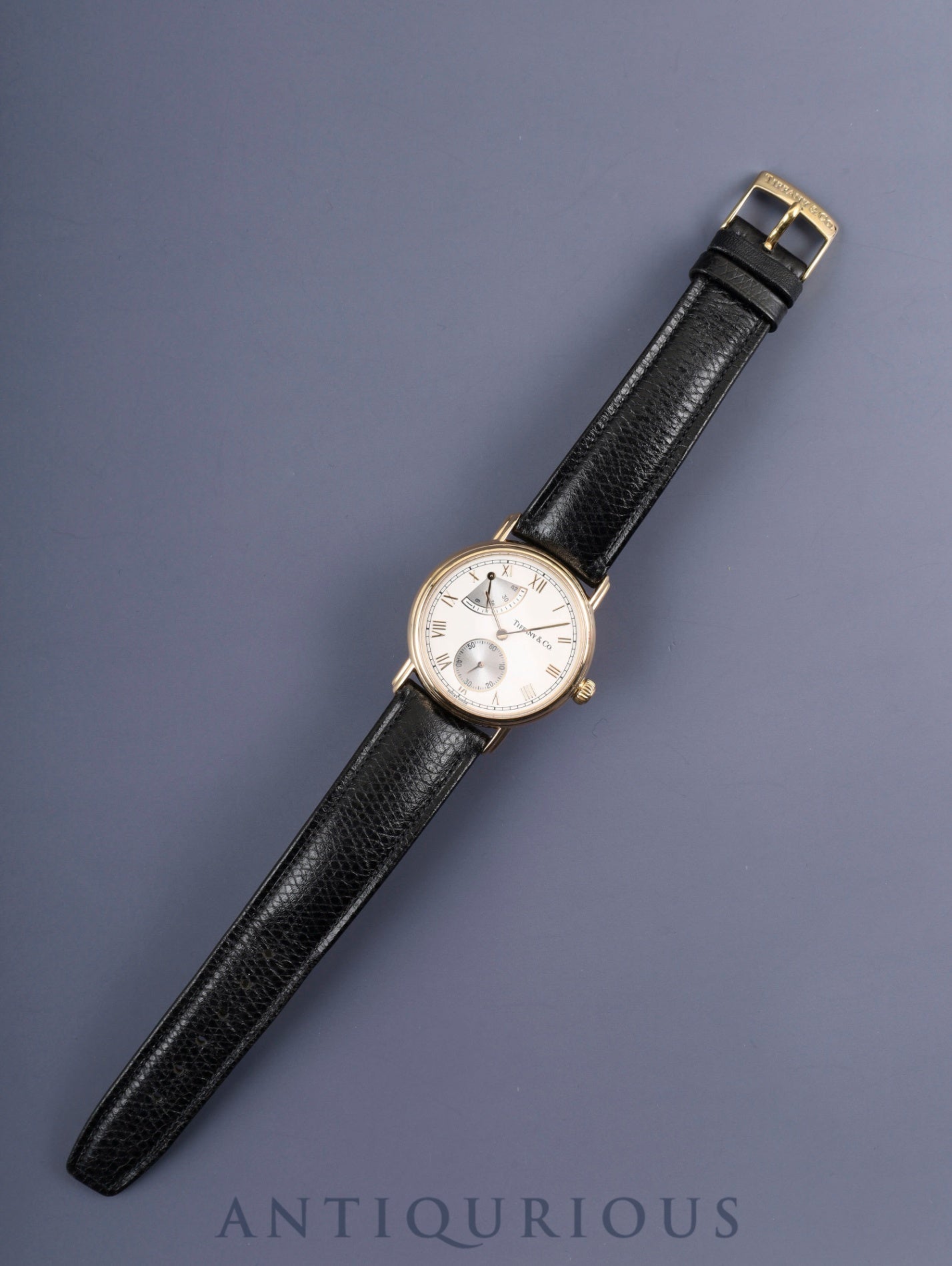 Tiffany Classic Power Reserve Small Seconds M263 Manual Winding Caliber ETA7001 18K Gold with Genuine Leather Strap and Genuine Buckle (GP) White Roman Dial Overhauled