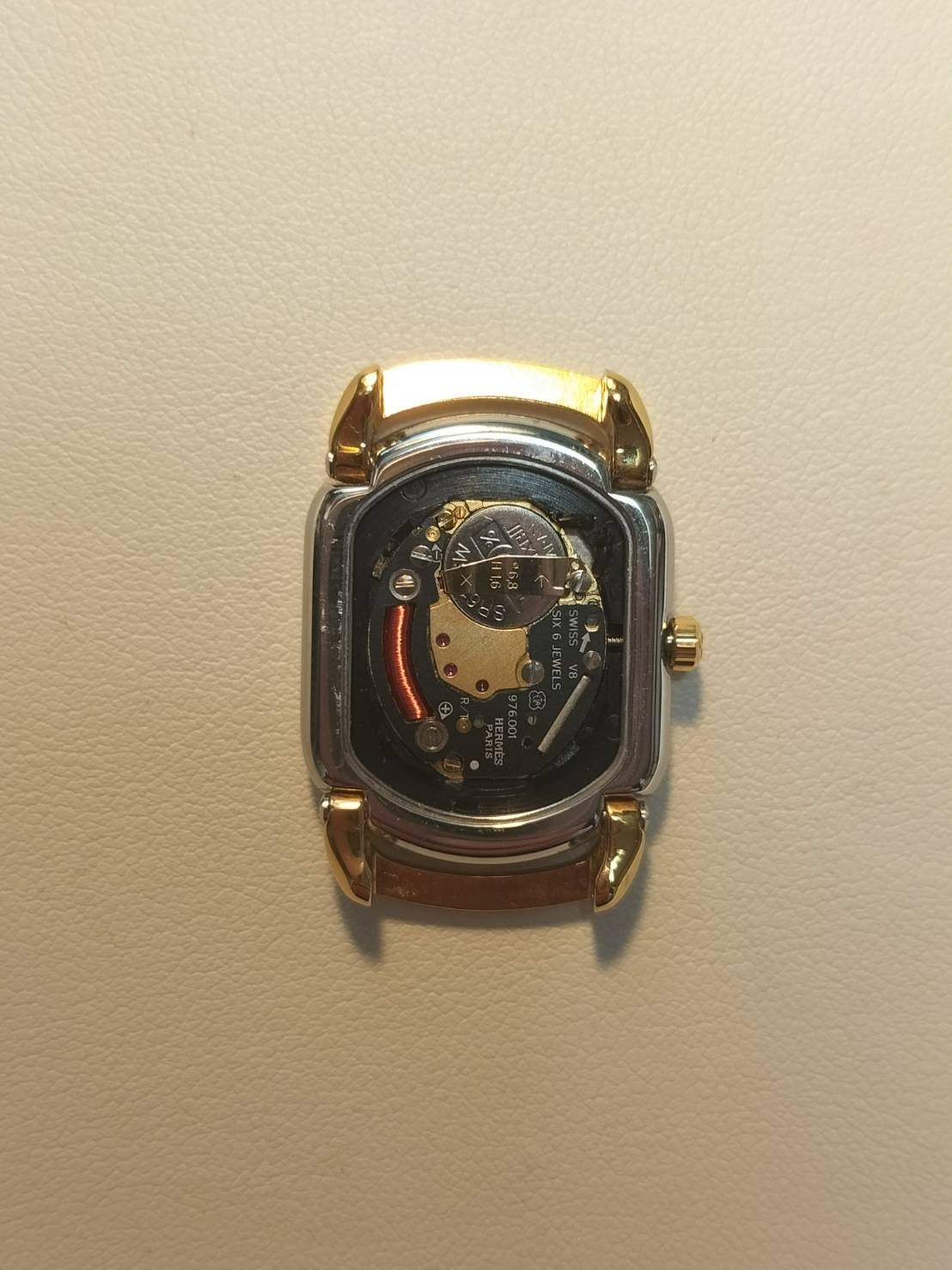 エルメス ラリー クォーツ Cal.976.001 SS/GP SS/GP ホワイト文字盤 オーバーホール済み