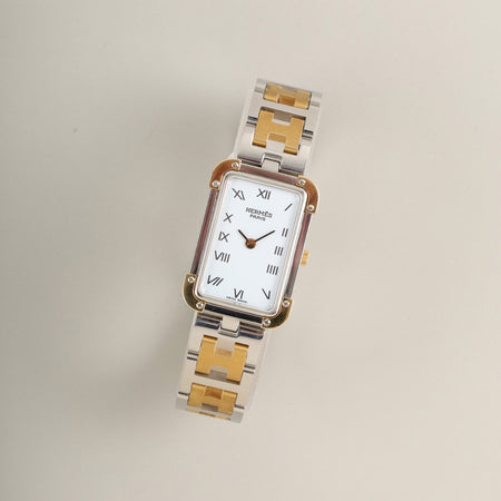 エルメス クロアジュール CR1.240 クォーツ Cal.976.001 SS/GP SS/GP ホワイト文字盤 オーバーホール済み