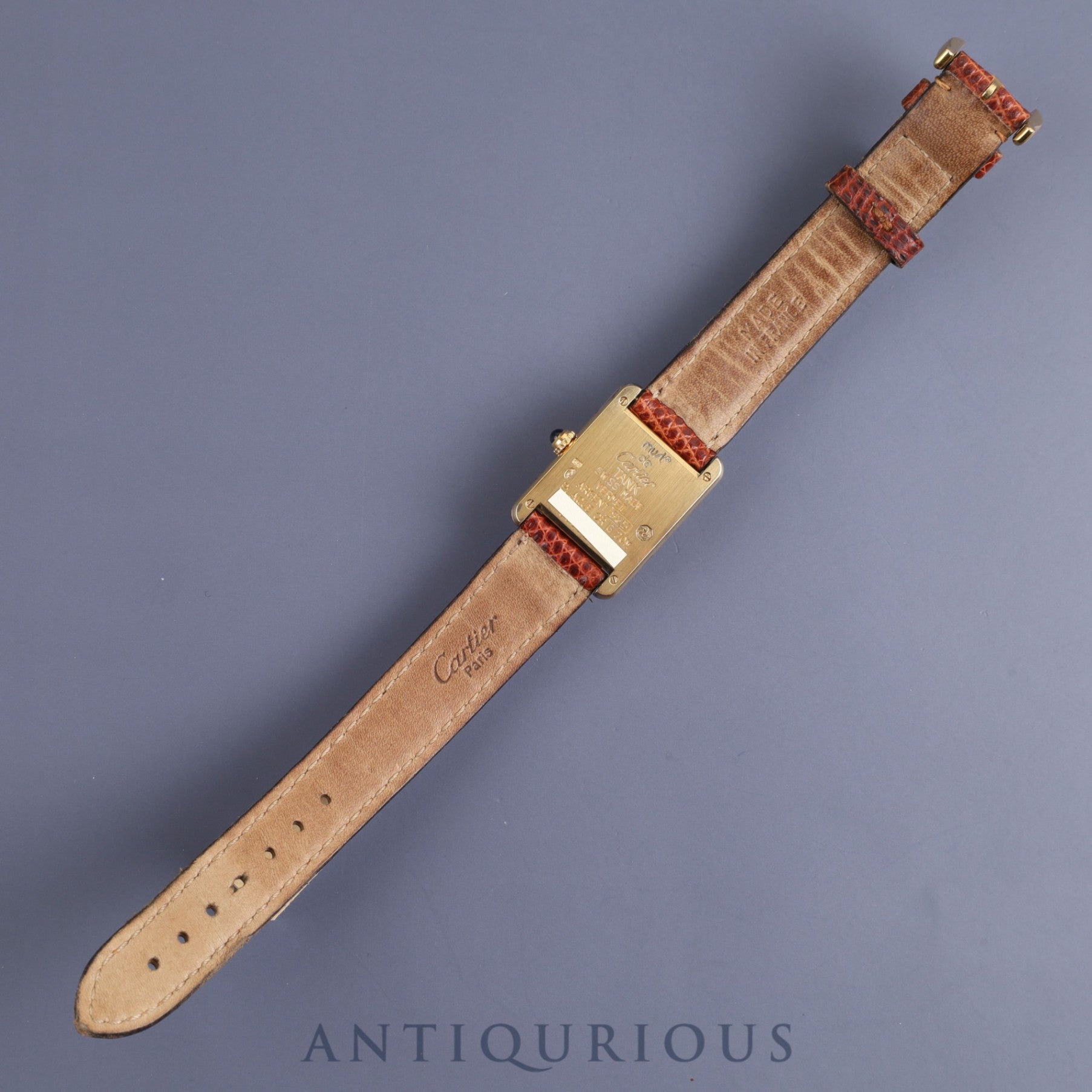 Cartier Must Tank SM 1613 Quartz Cal.057 SV925 Genuine leather strap Genuine buckle (GP) Ivory Roman dial Overhauled