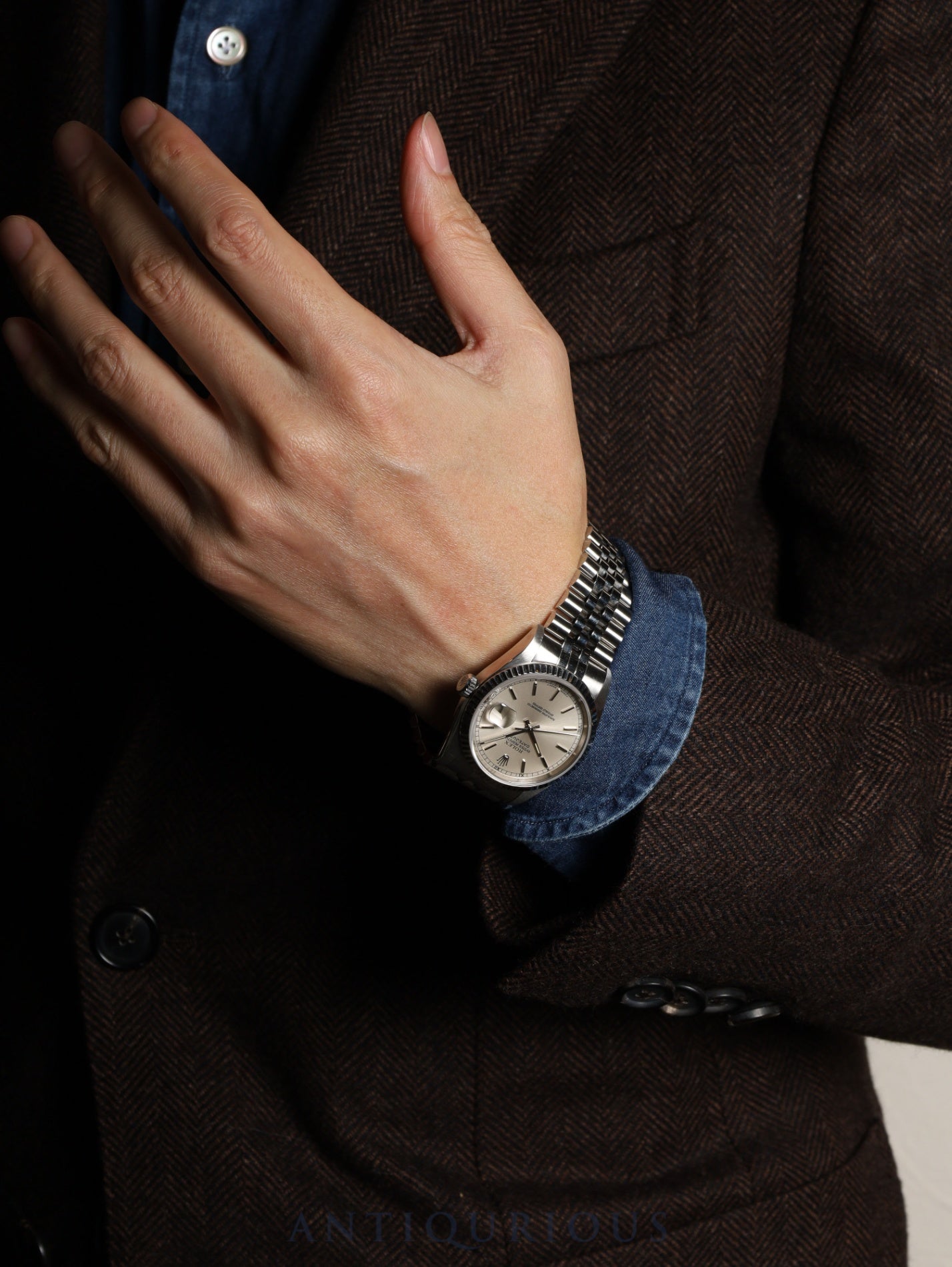 ロレックス デイトジャスト 16234 自動巻き Cal.3135 SS/WG SS シルバー文字盤 U番（1997年） 保証書（1999年） 国際サービス保証書（2008年）オーバーホール済み