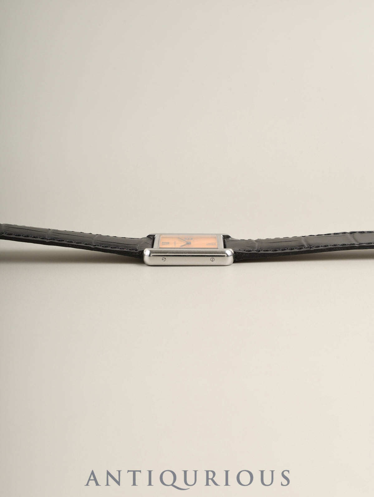 カルティエ タンクソロ SM W1019455/2716 クォーツ Cal.157 SS 革 純正Dバックル（SS）オレンジ文字盤（SWISS MADE表記 / 2006年限定） 箱 冊子 保証書（2006年） オーバーホール済み