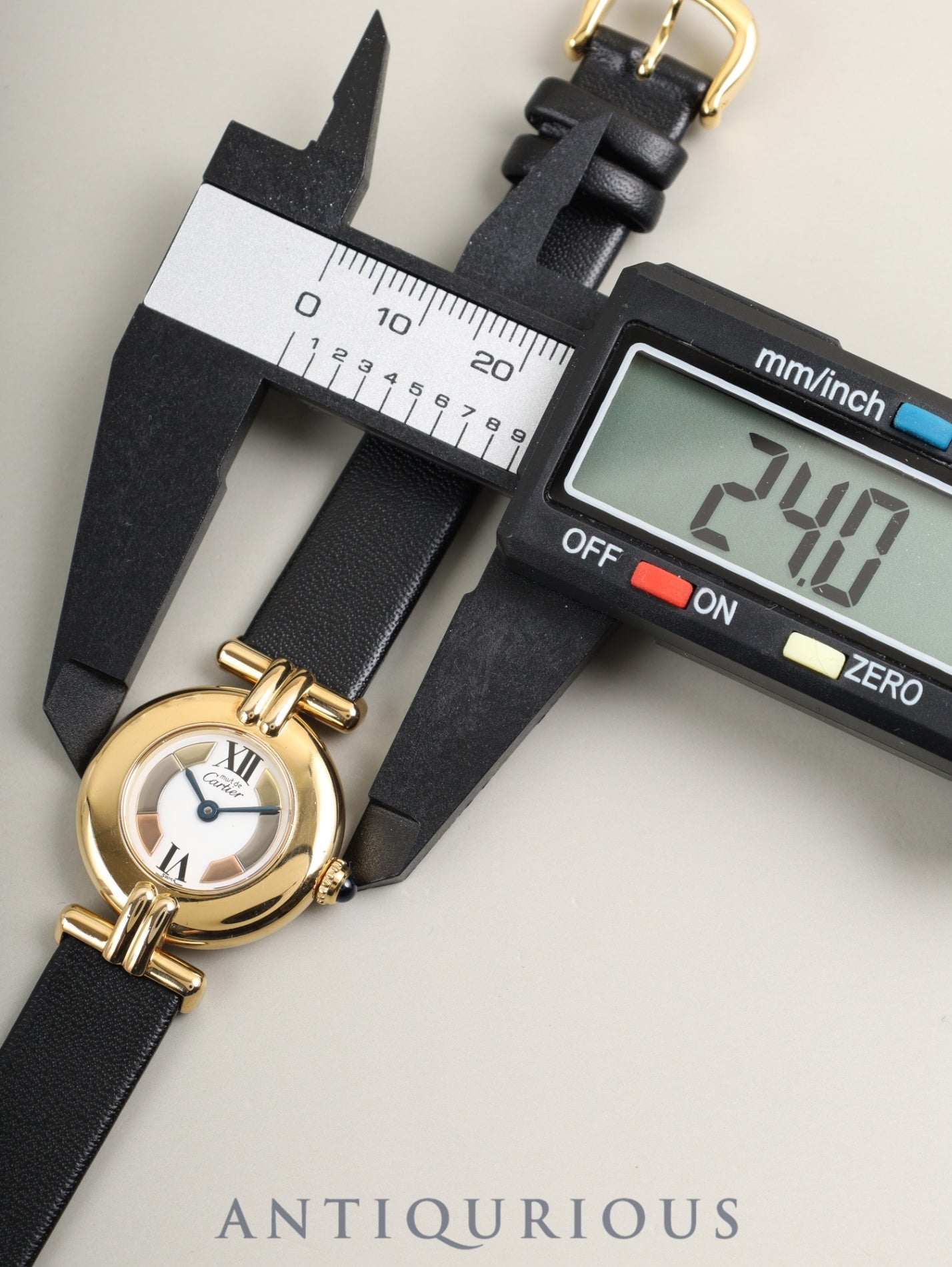 Cartier Must Colisee W1006654 / 1902 Quartz Cal.90.06 SV925 Leather Original pin buckle (GP) Trinity dial (SWISS表記) Box, booklet, warranty (1998) Overhauled