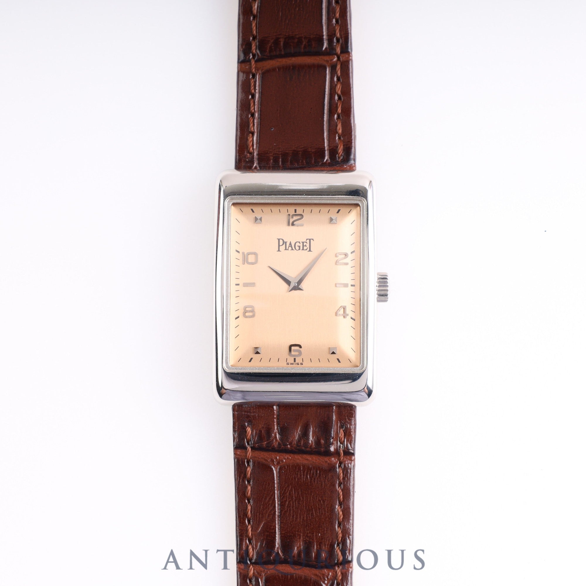 PIAGET ALANCIENNE 9952 Manual winding Cal.9P2 WG Leather Genuine buckle (750) Pink dial Warranty (1997)